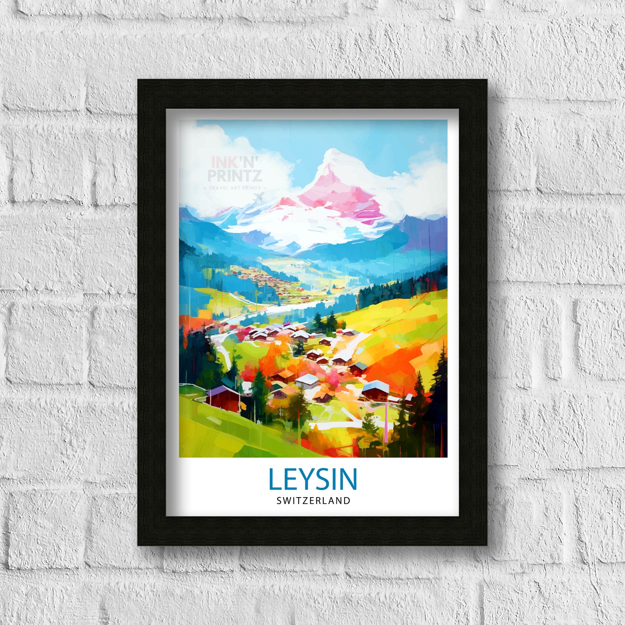 Leysin Switzerland Print Leysin Wall Decor Leysin Poster Leysin Art Print Leysin Wall Art Gift for Leysin Travel Leysin Home Decor