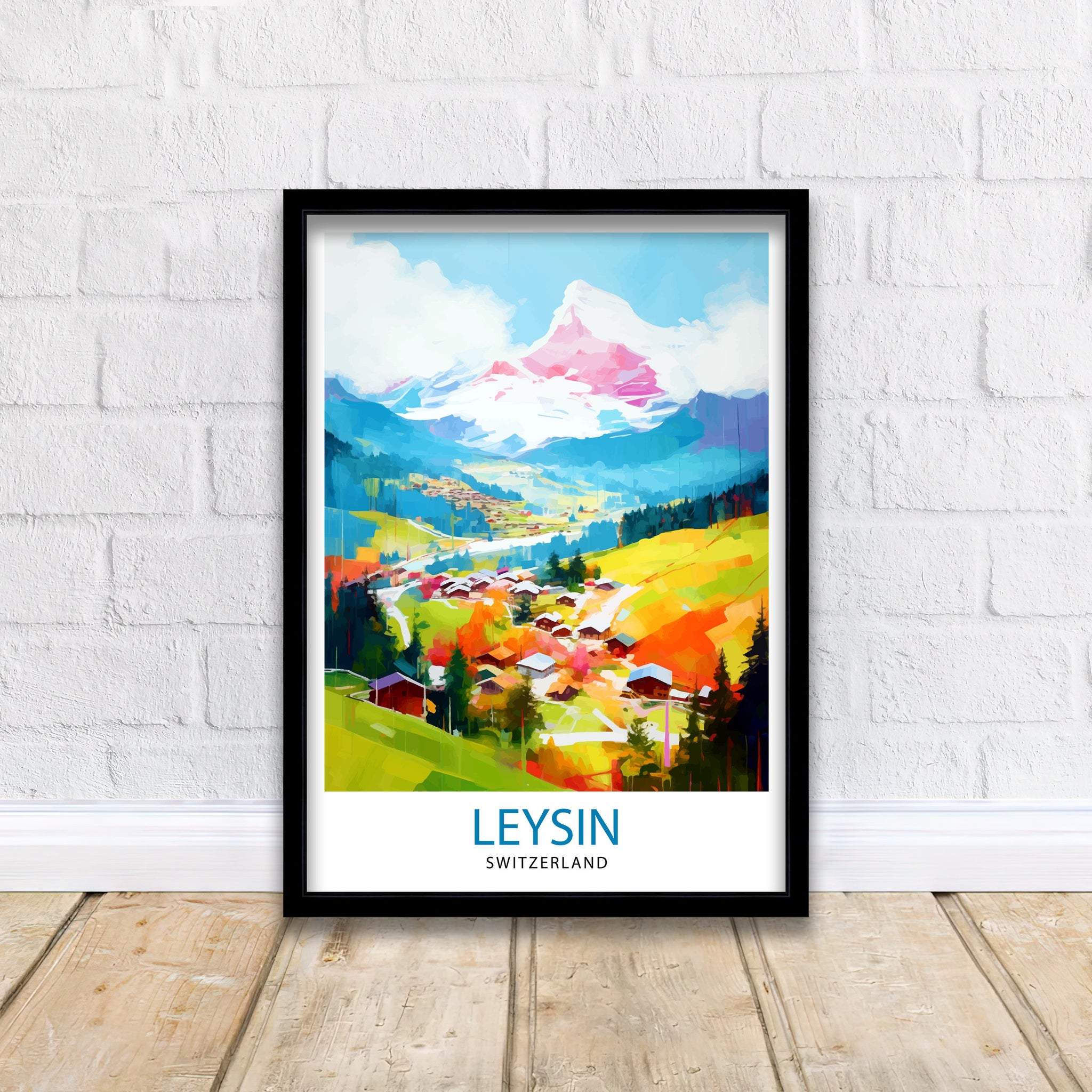 Leysin Switzerland Print Leysin Wall Decor Leysin Poster Leysin Art Print Leysin Wall Art Gift for Leysin Travel Leysin Home Decor