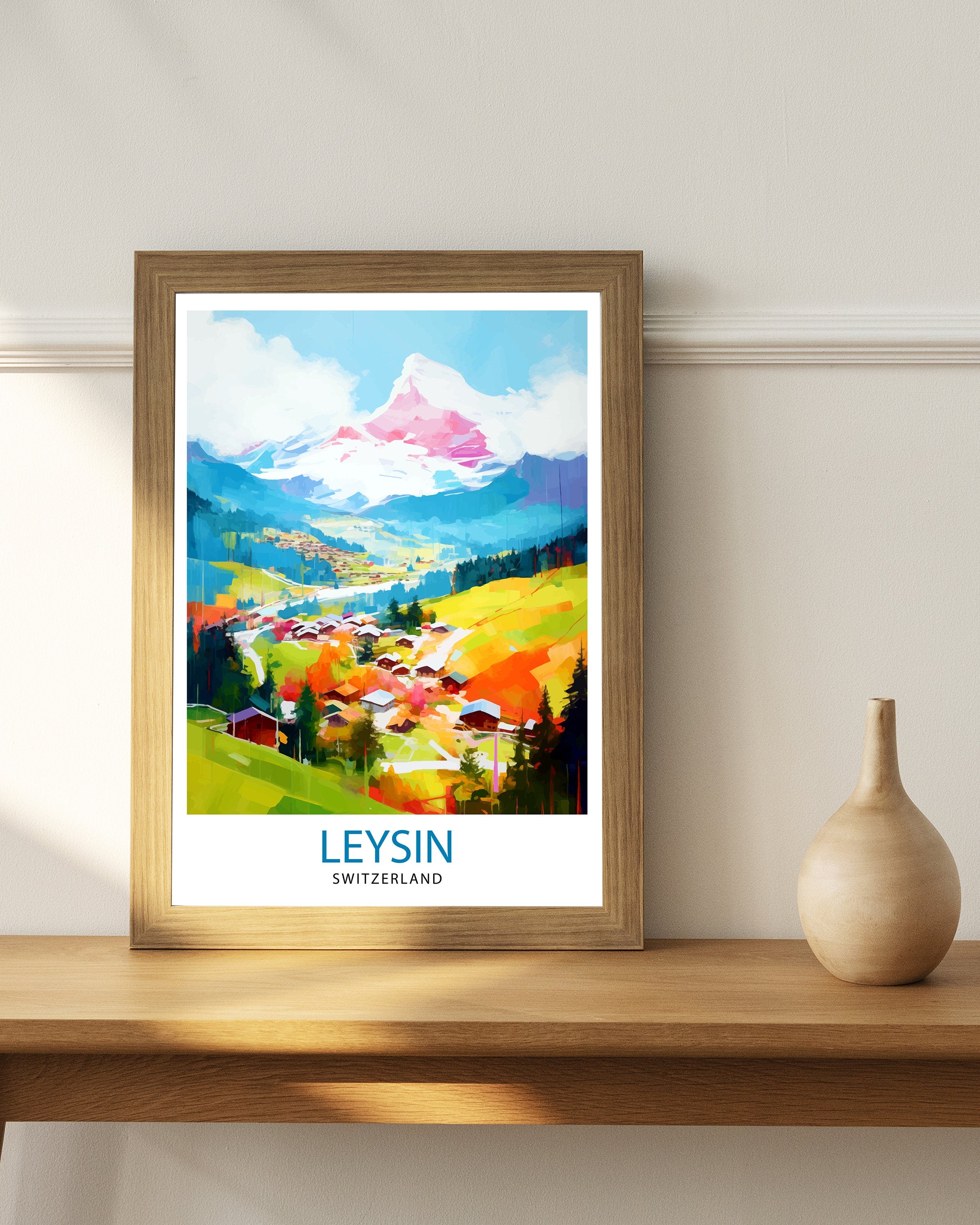 Leysin Switzerland Print Leysin Wall Decor Leysin Poster Leysin Art Print Leysin Wall Art Gift for Leysin Travel Leysin Home Decor