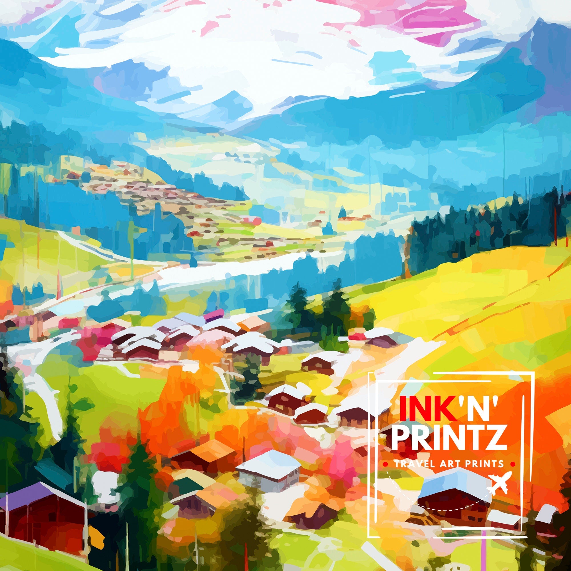 Leysin Switzerland Print Leysin Wall Decor Leysin Poster Leysin Art Print Leysin Wall Art Gift for Leysin Travel Leysin Home Decor