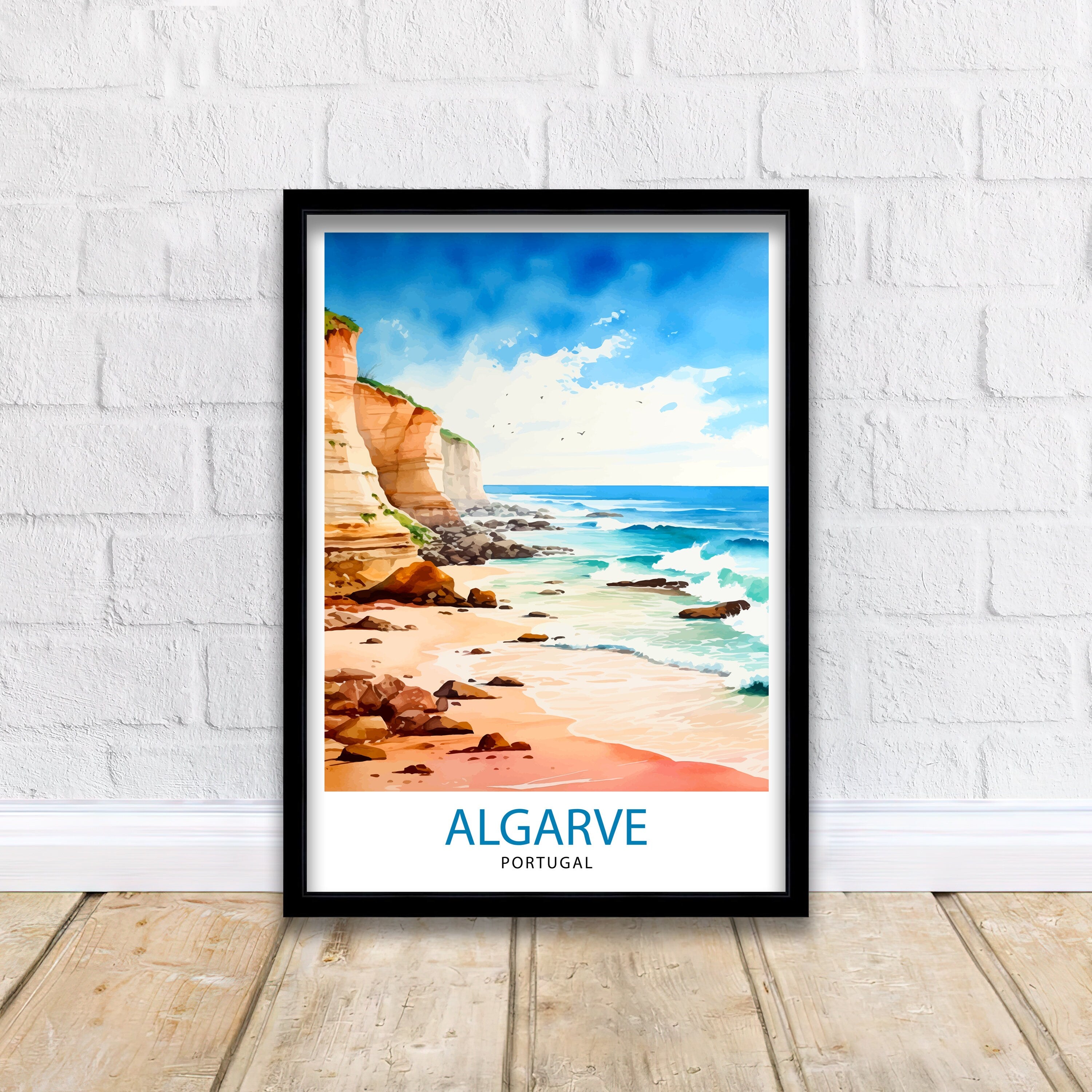 Algarve Portugal Travel Print Algarve Wall Decor Algarve Poster Portugal Travel Prints Algarve Art Print Algarve Illustration Algarve Wall