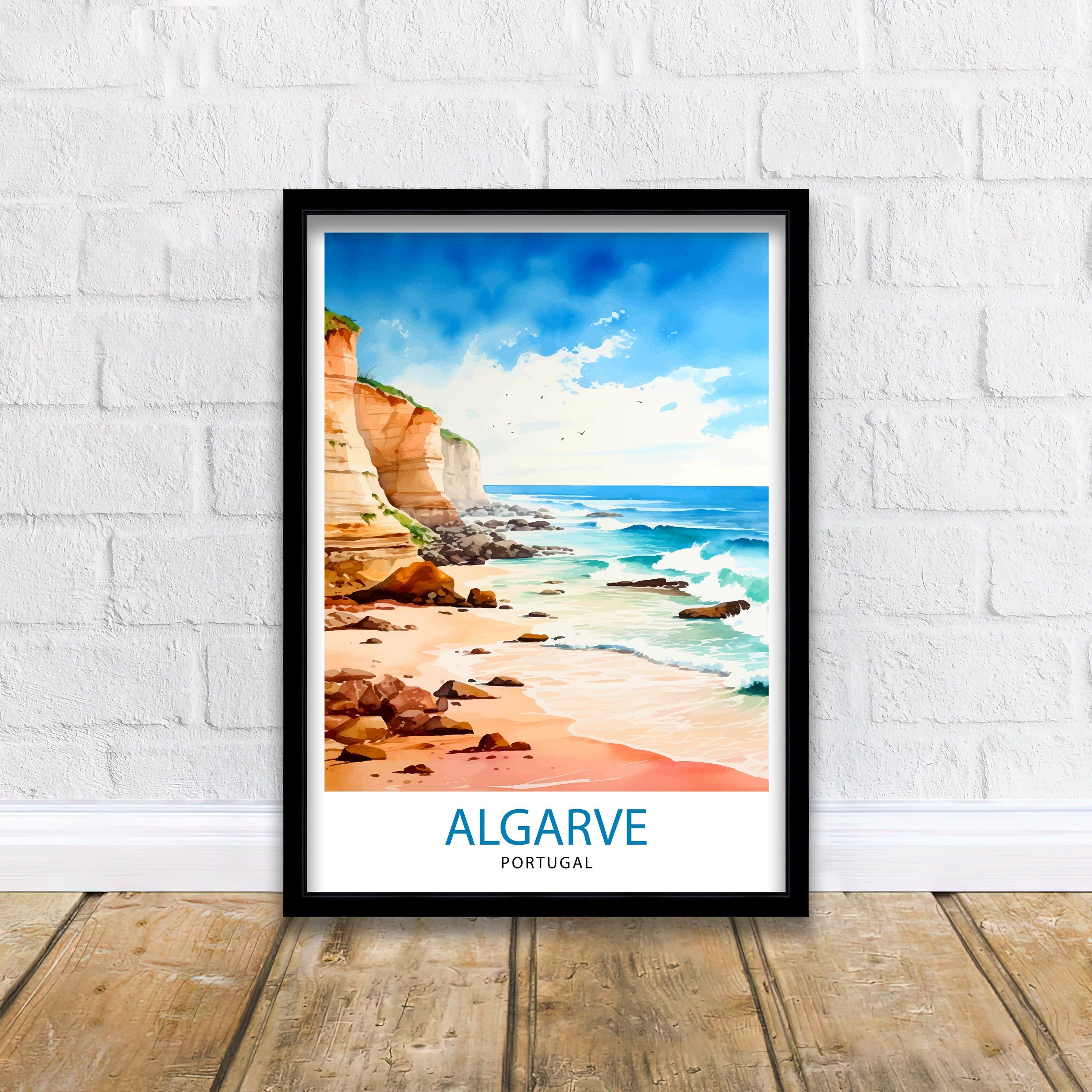 Algarve Portugal Travel Print Algarve Wall Decor Algarve Poster Portugal Travel Prints Algarve Art Print Algarve Illustration Algarve Wall