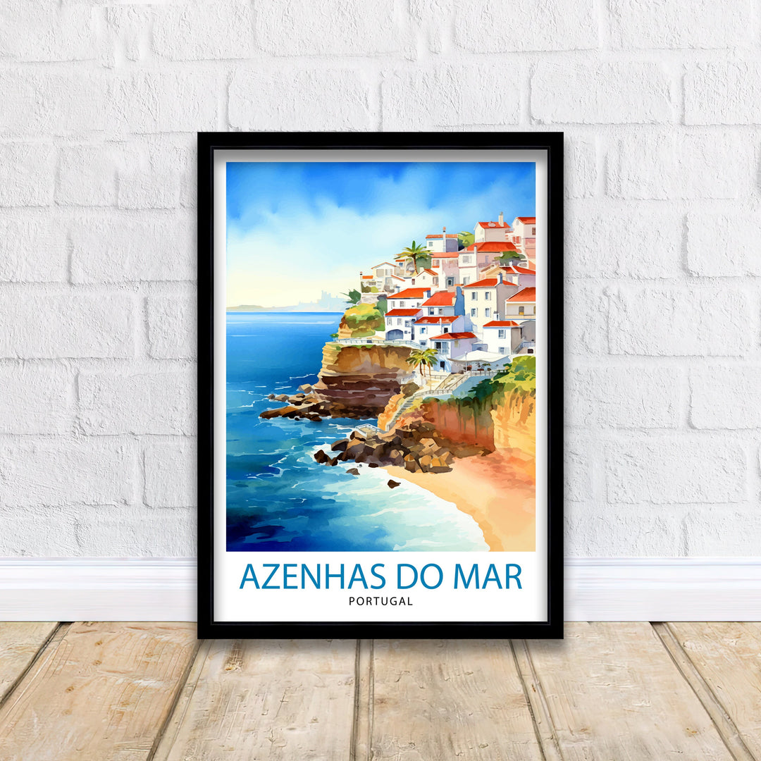 Azenhas do Mar Portugal Poster Azenhas Decor Azenhas Poster Azenhas Art Azenhas Wall Art Gift for Coastal Lovers Azenhas Home Decor