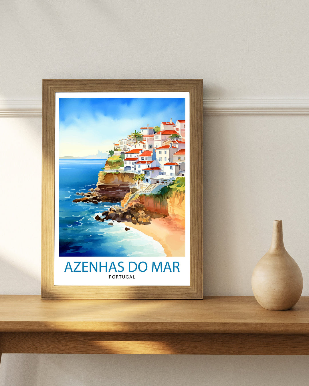 Azenhas do Mar Portugal Poster Azenhas Decor Azenhas Poster Azenhas Art Azenhas Wall Art Gift for Coastal Lovers Azenhas Home Decor