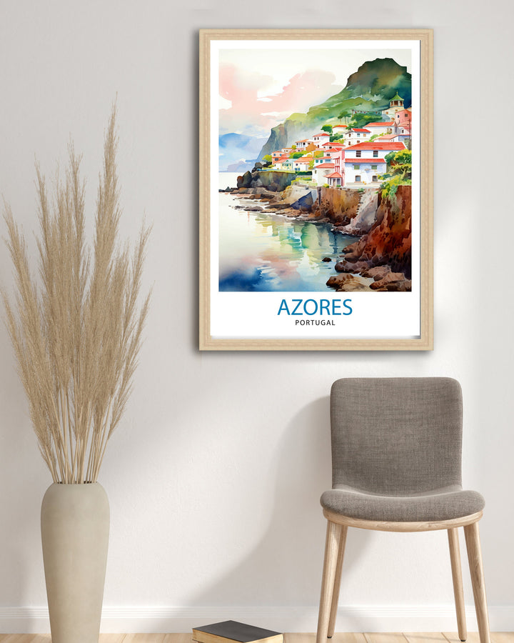 Azores Portugal Poster Azores Decor Azores Poster Azores Art Azores Wall Art Gift for Nature Enthusiasts Azores Home Decor