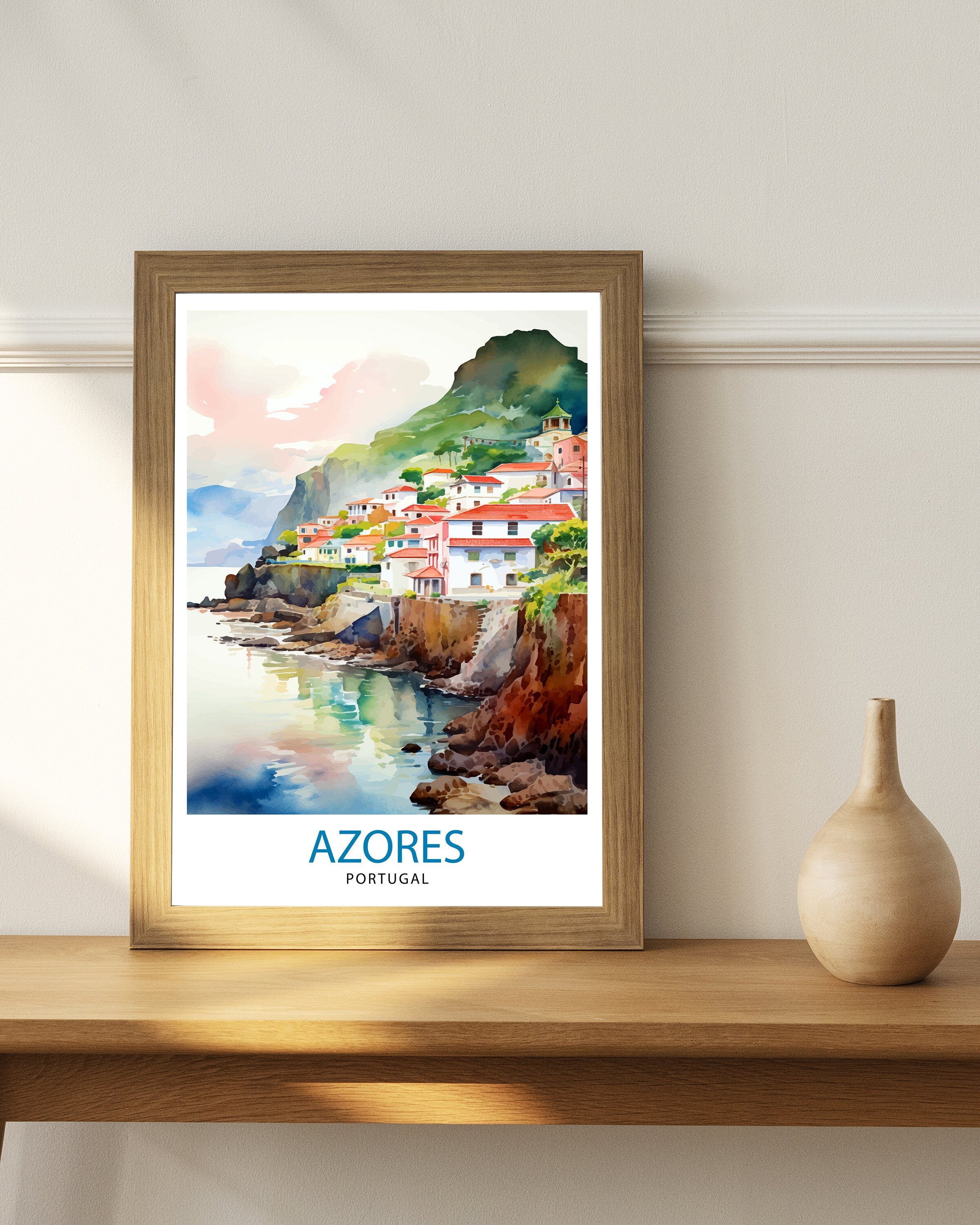 Azores Portugal Print Azores Decor Azores Poster Azores Art Azores Wall Art Gift for Nature Enthusiasts Azores Home Decor