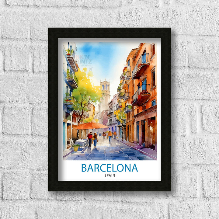 Barcelona Spain Travel Poster Barcelona