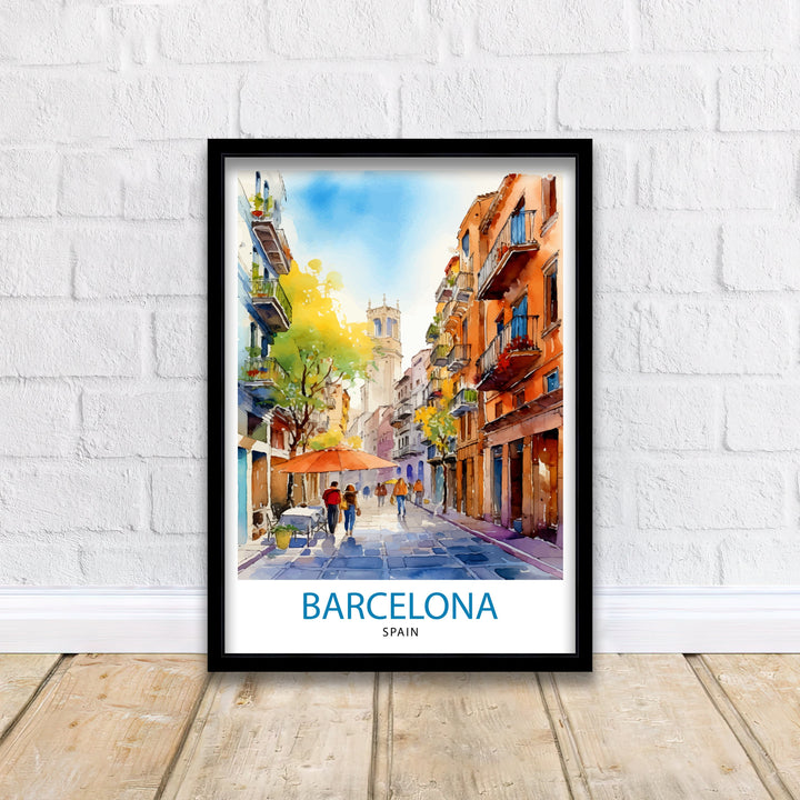 Barcelona Spain Travel Poster Barcelona