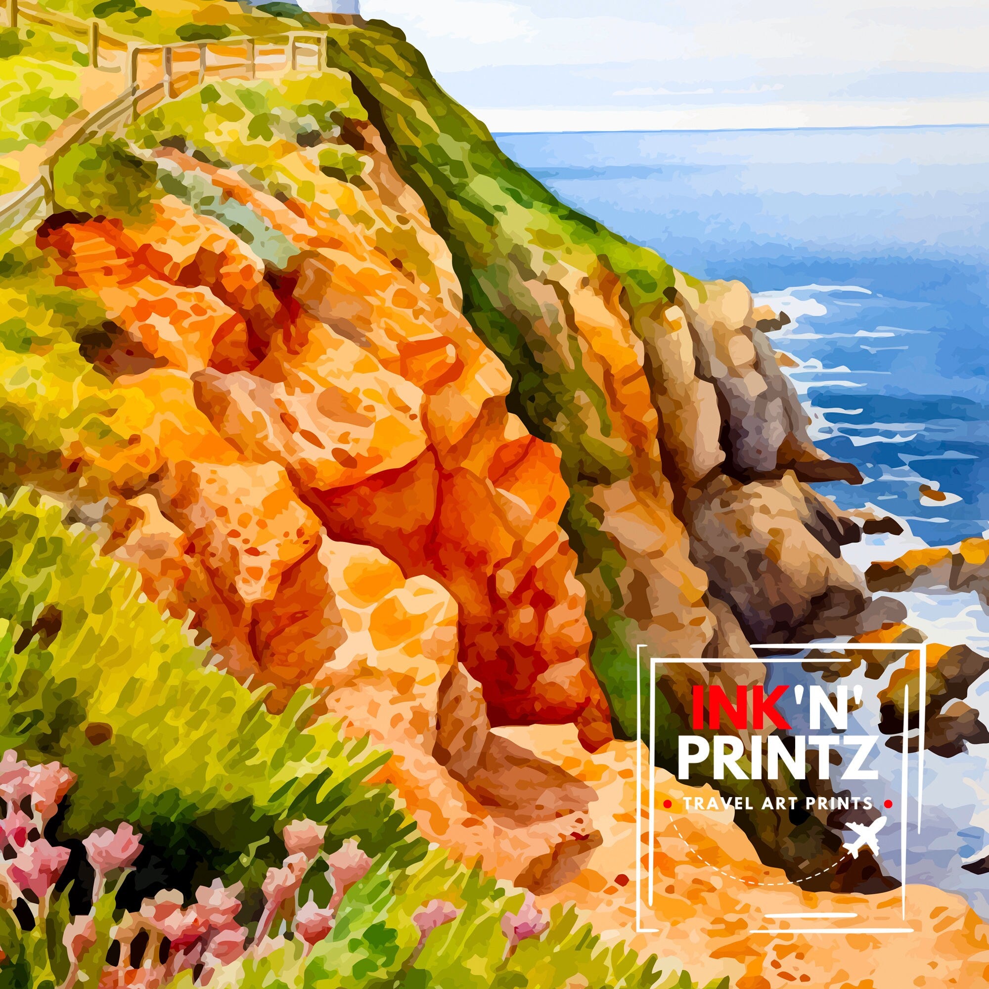 Cabo da Roca Portugal Print Cabo Decor Cabo Poster Cabo Art Cabo Wall Art Gift for Adventure Lovers Cabo Home Decor