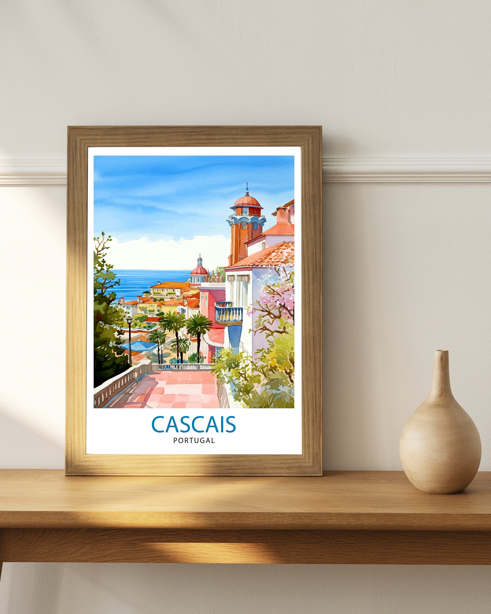 Cascais Portugal Print Cascais Decor Cascais Poster Cascais Art Cascais Wall Art Gift for Seaside Lovers Cascais Home Decor
