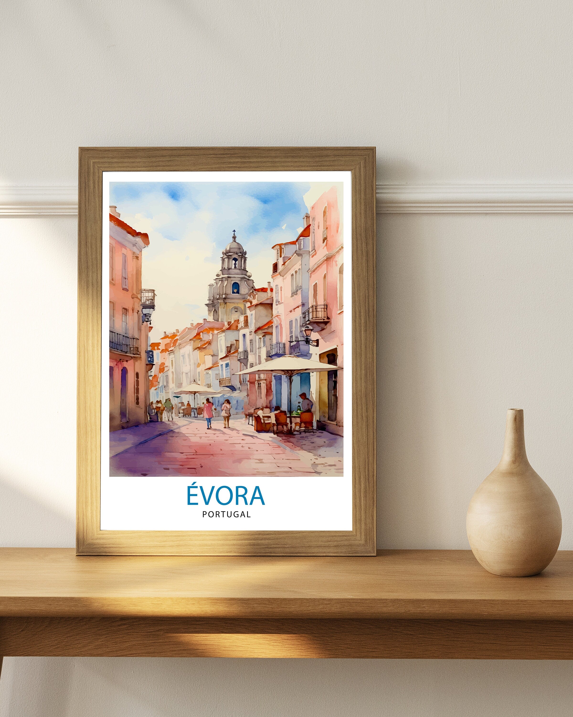 Evora Portugal Travel Print Evora Wall Decor Evora Poster Portugal Travel Prints Evora Art Print Evora Illustration Evora Wall Art