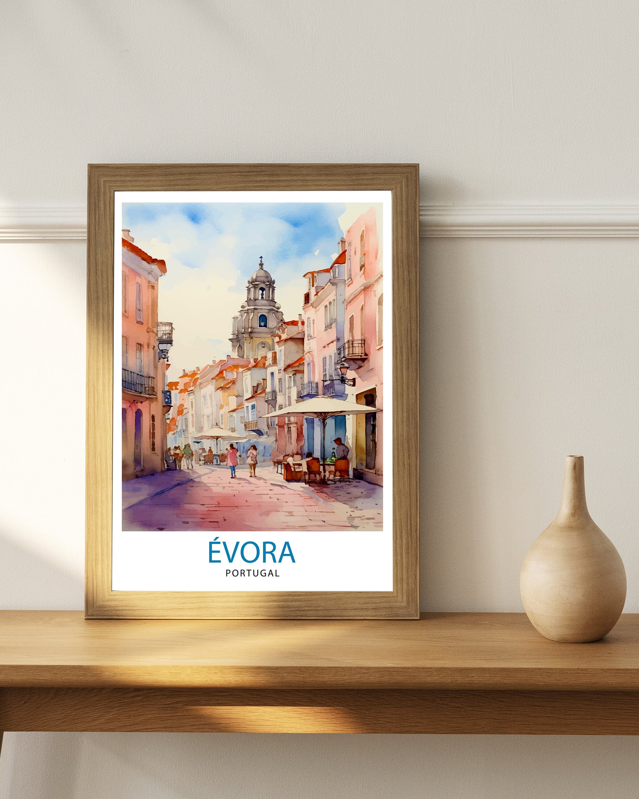 Evora Portugal Travel Print Evora Wall Decor Evora Poster Portugal Travel Prints Evora Art Print Evora Illustration Evora Wall Art