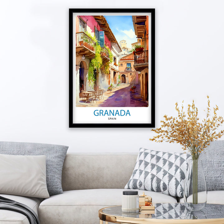 Granada Spain Travel Poster Granada Wall Art Spain Travel Poster Granada Home Decor Granada Spain Illustration Travel Posters