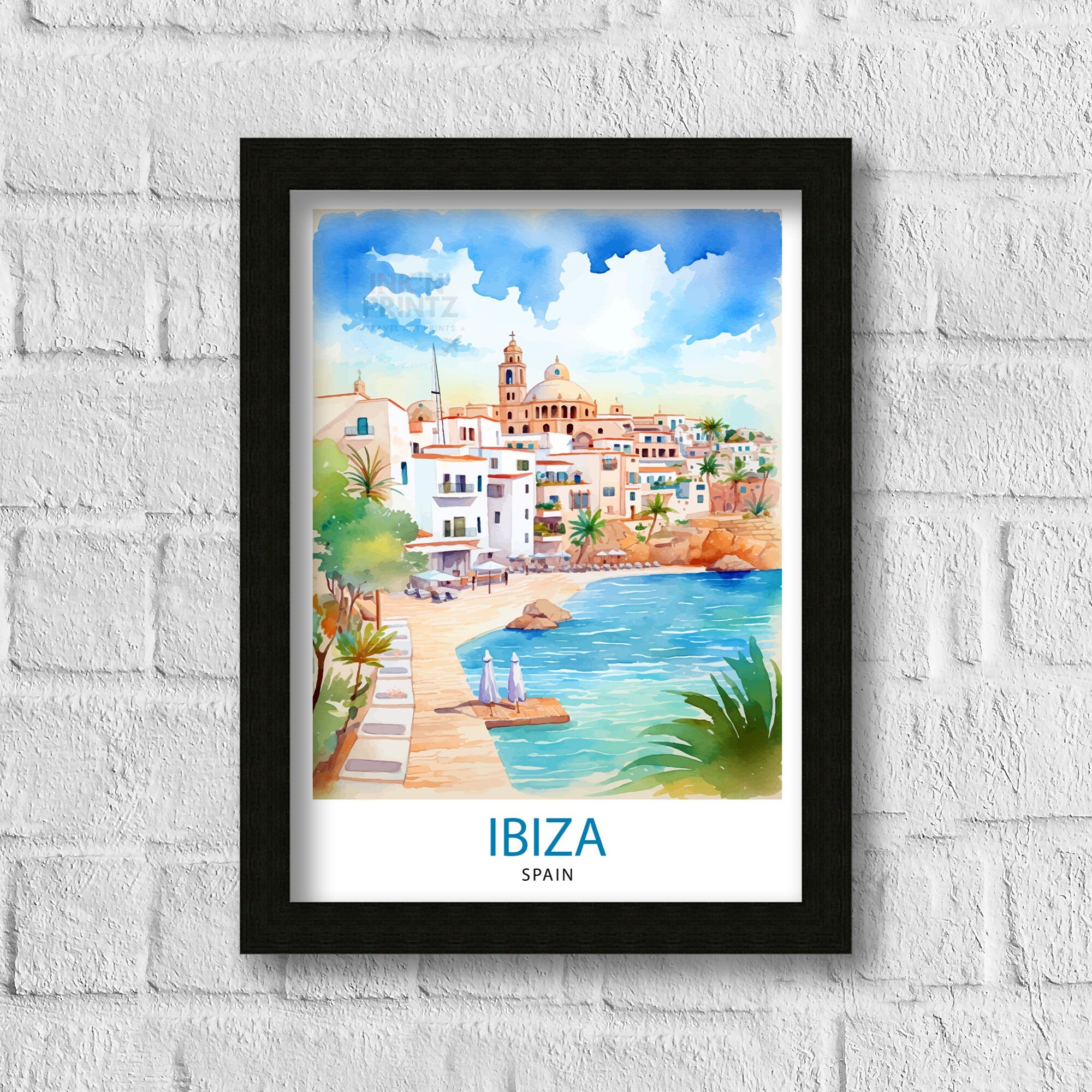 Ibiza Travel Print Ibiza Wall Art Ibiza Home Decor Ibiza Illustration Travel Poster Gift For Ibiza Lovers Spain Travel Print