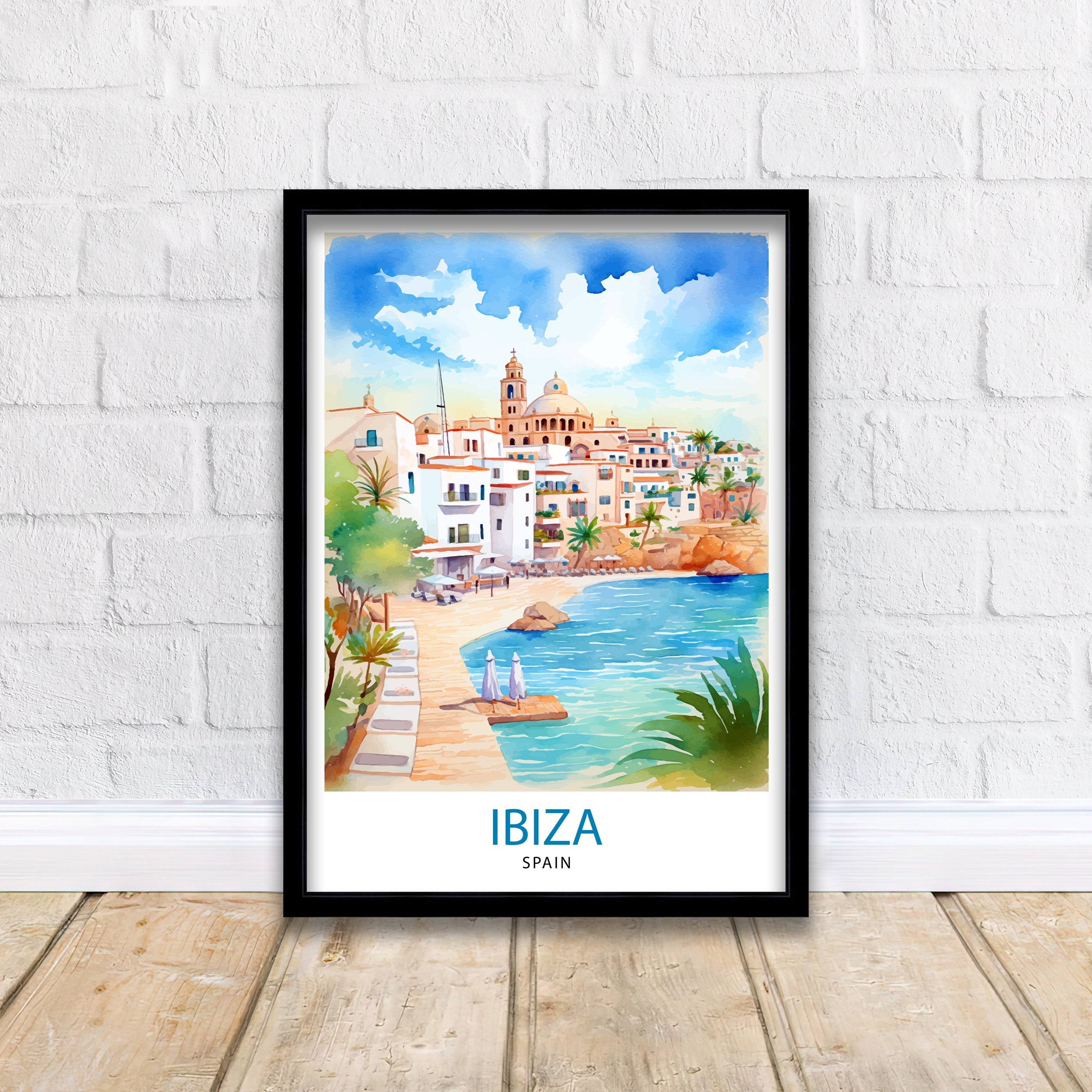 Ibiza Travel Print Ibiza Wall Art Ibiza Home Decor Ibiza Illustration Travel Poster Gift For Ibiza Lovers Spain Travel Print