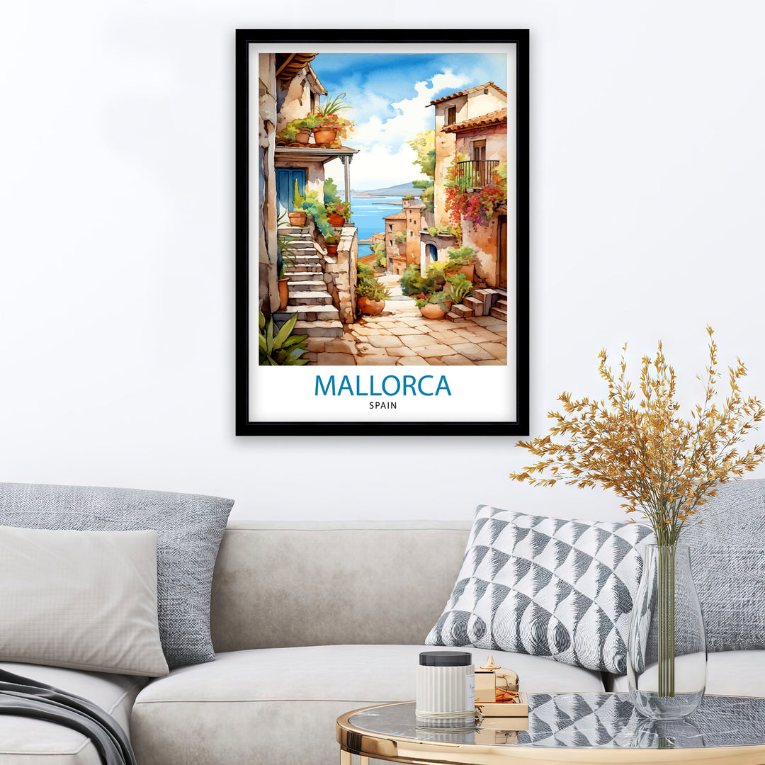 Mallorca Spain Travel Poster Mallorca Wall Art Mallorca Home Decor Spain Illustration Travel Poster Gift for Mallorca Lover Spain Travel