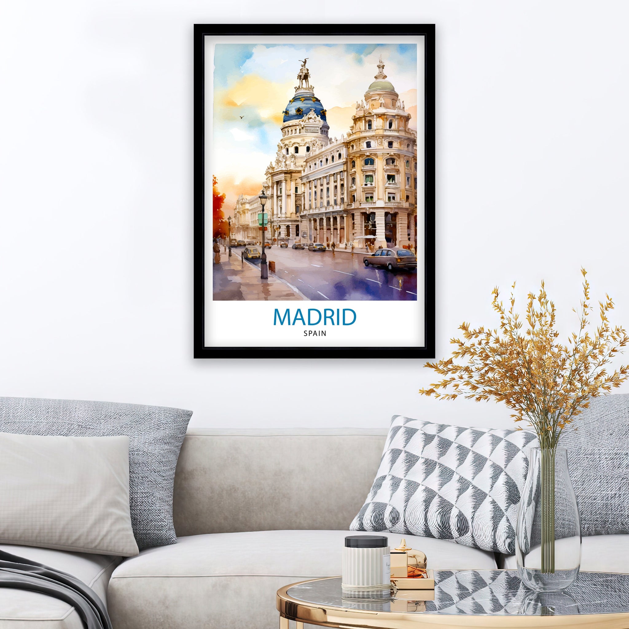 Madrid Spain Travel Print Madrid Wall Decor Madrid Poster Spain Travel Prints Madrid Art Print Madrid Illustration Madrid Wall Art Spain