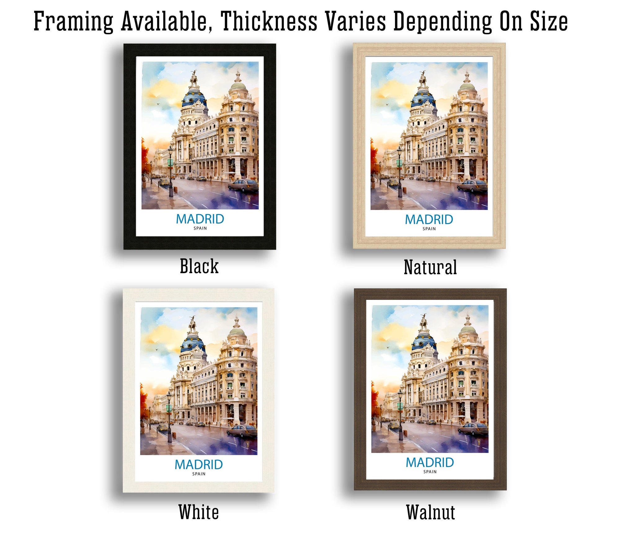 Madrid Spain Travel Print Madrid Wall Decor Madrid Poster Spain Travel Prints Madrid Art Print Madrid Illustration Madrid Wall Art Spain