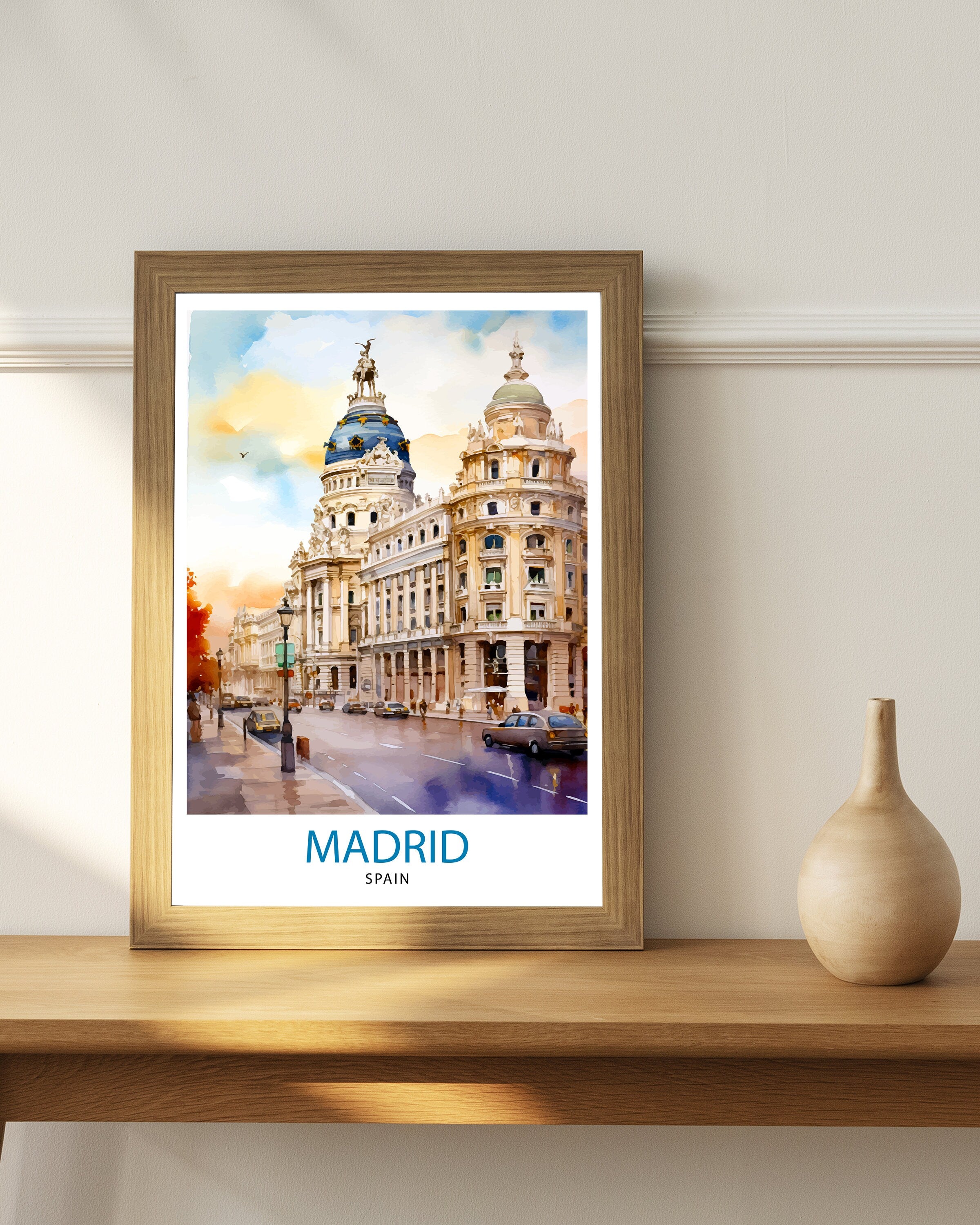 Madrid Spain Travel Print Madrid Wall Decor Madrid Poster Spain Travel Prints Madrid Art Print Madrid Illustration Madrid Wall Art Spain