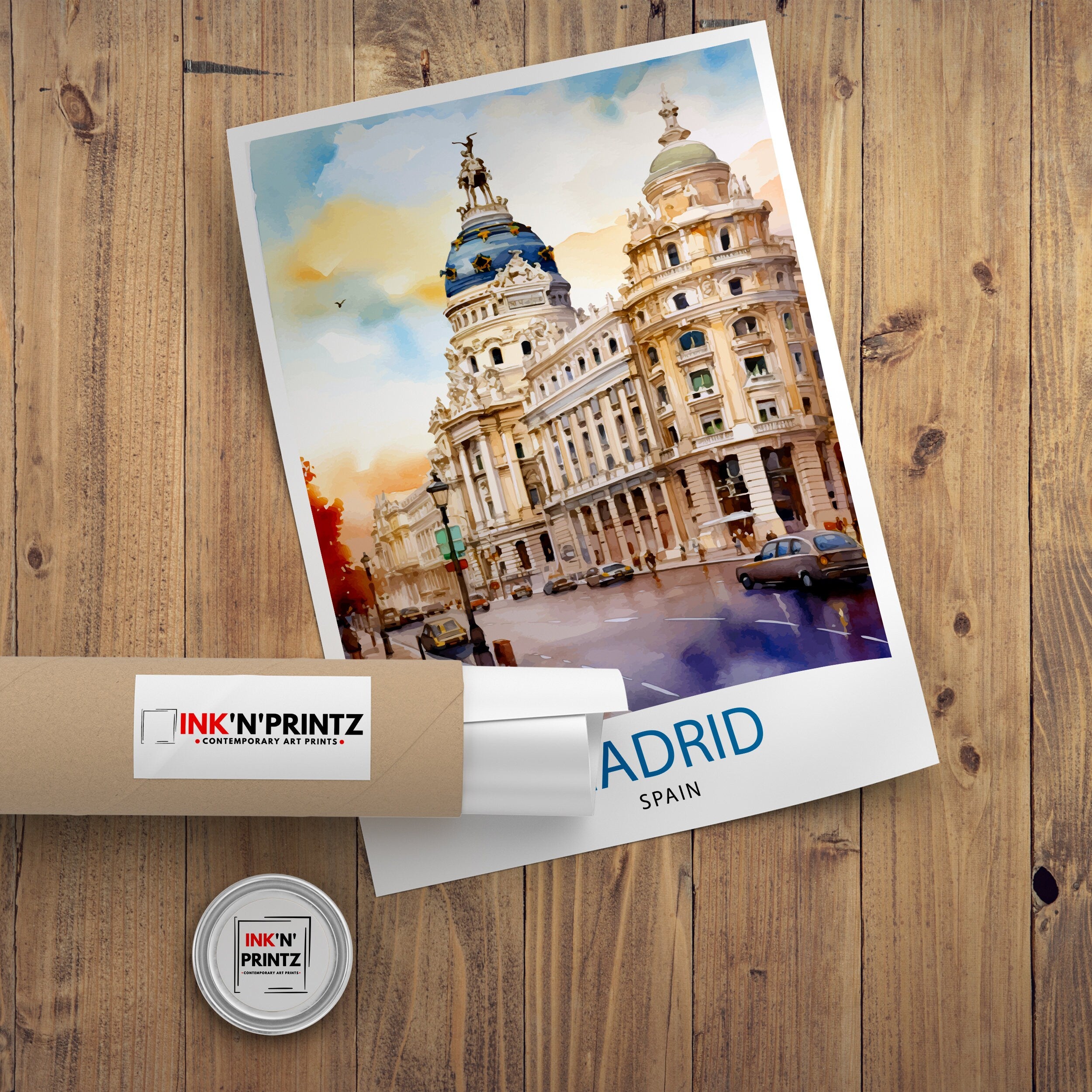 Madrid Spain Travel Print Madrid Wall Decor Madrid Poster Spain Travel Prints Madrid Art Print Madrid Illustration Madrid Wall Art Spain