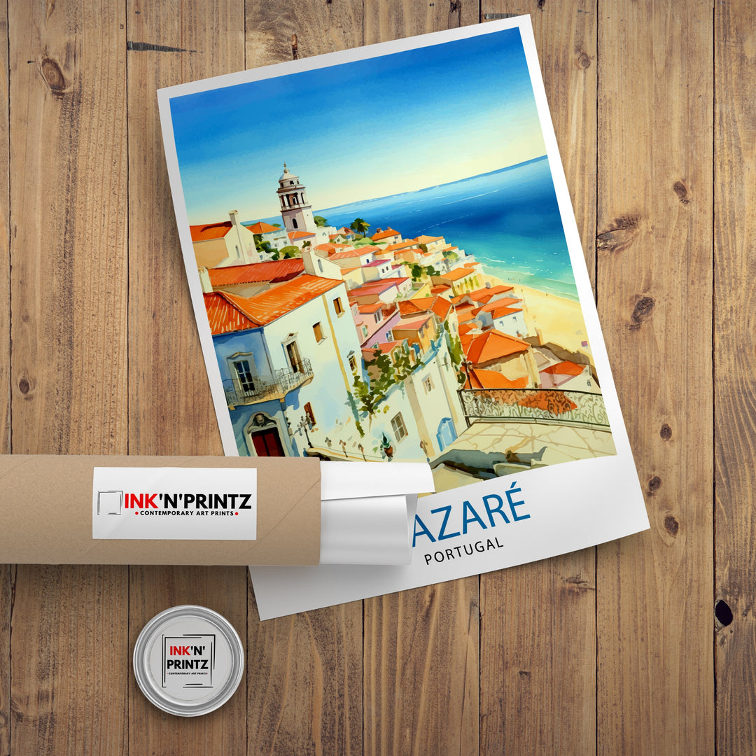 Nazare Portugal Travel Poster Nazare