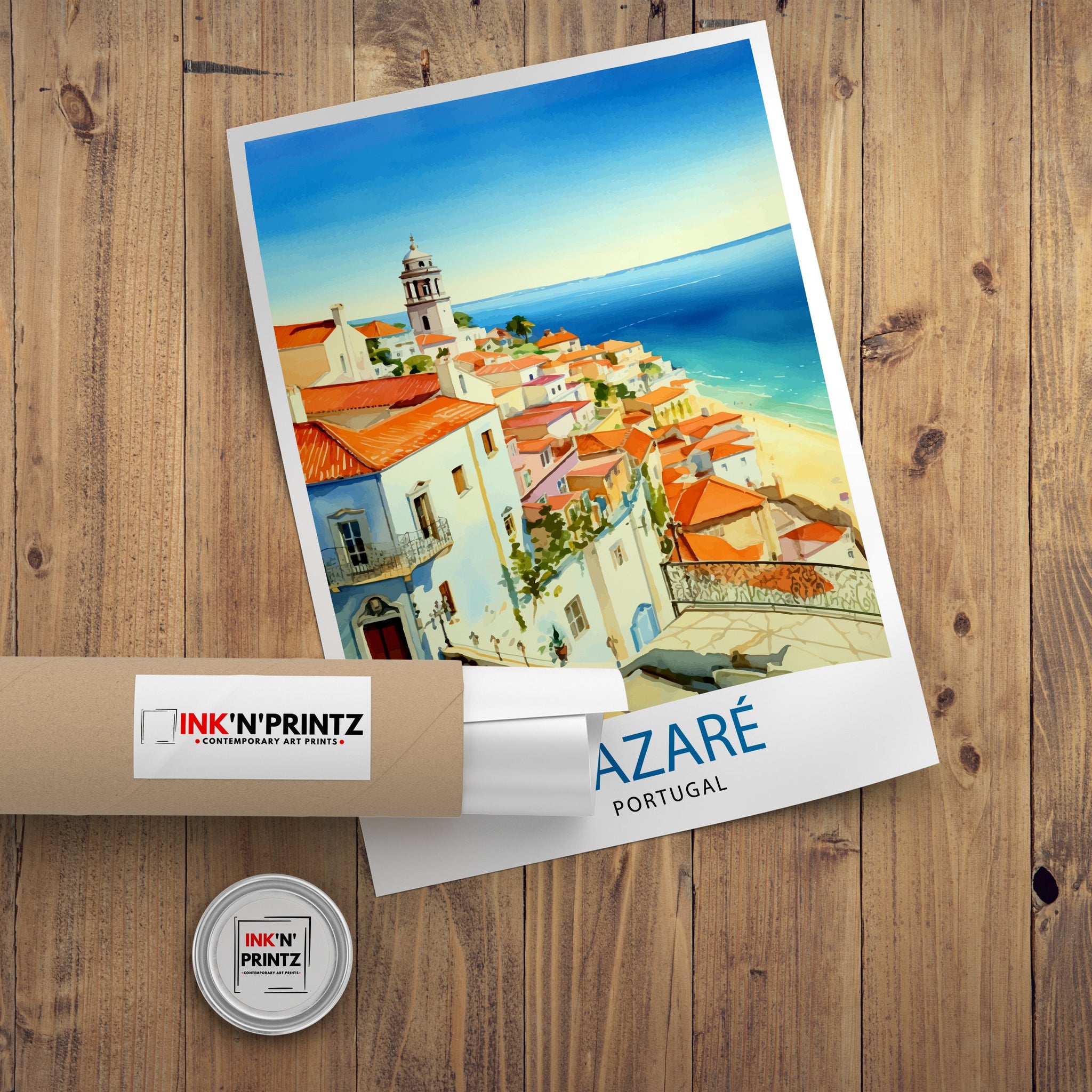 Nazare Portugal Travel Print Nazare Wall Decor Nazare Poster Portugal Travel Prints Nazare Art Print Nazare Illustration Nazare Wall Art