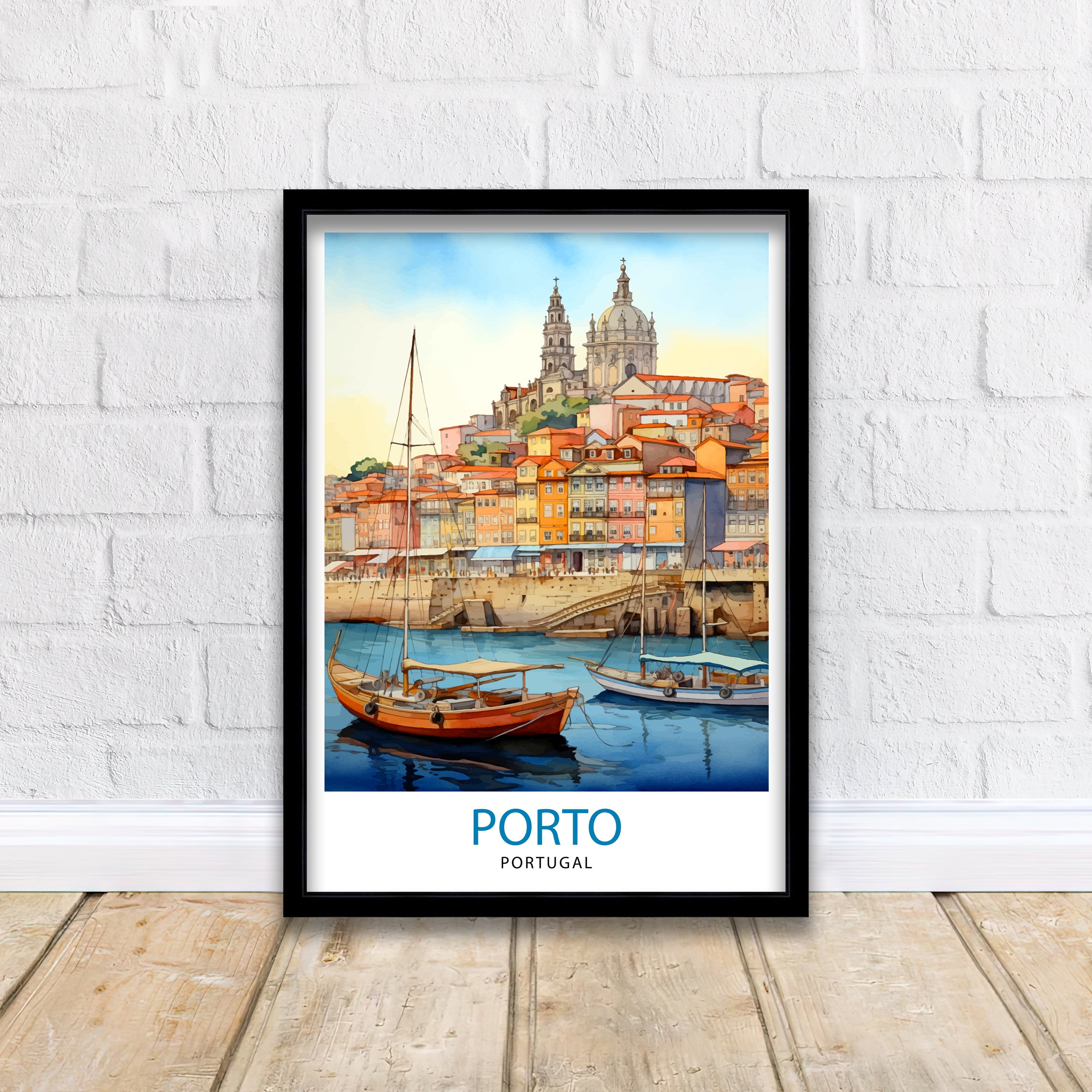 Porto Portugal Travel Print Porto Wall Decor Porto Poster Portugal Travel Prints Porto Art Print Porto Illustration Porto Wall Art