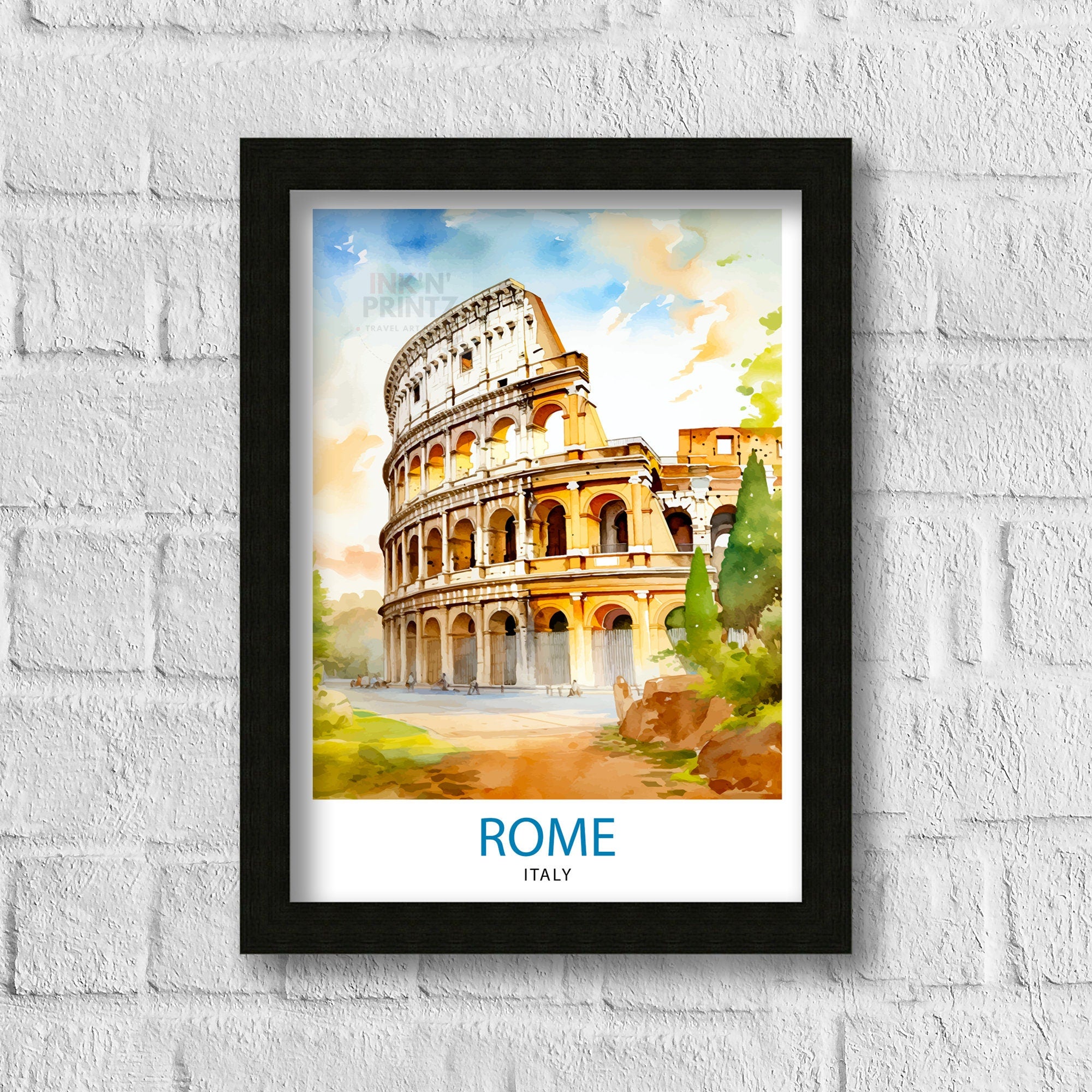 Rome Italy Travel Print Rome Wall Decor Rome Poster Italy Travel Prints Rome Art Print Rome Illustration Rome Wall Art Italy Print