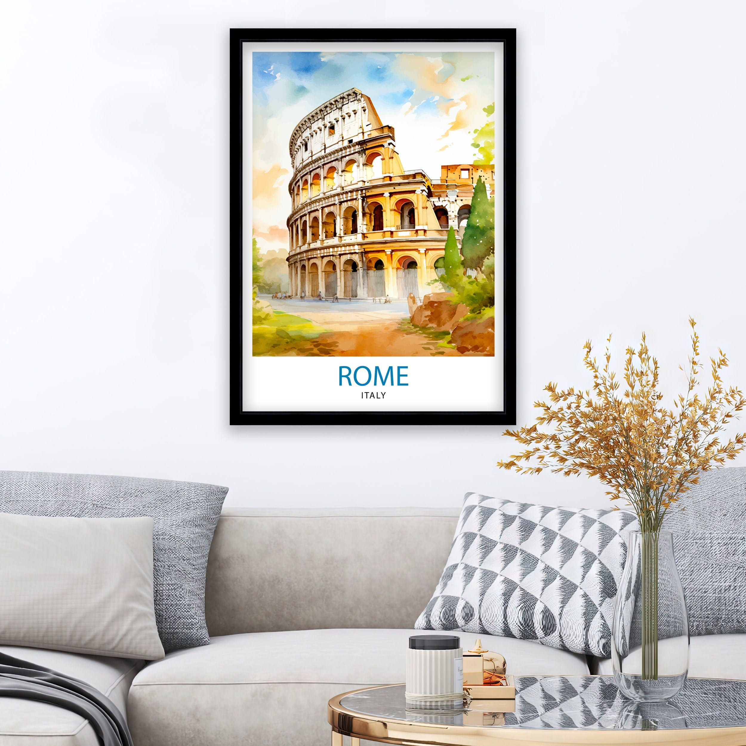 Rome Italy Travel Print Rome Wall Decor Rome Poster Italy Travel Prints Rome Art Print Rome Illustration Rome Wall Art Italy Print