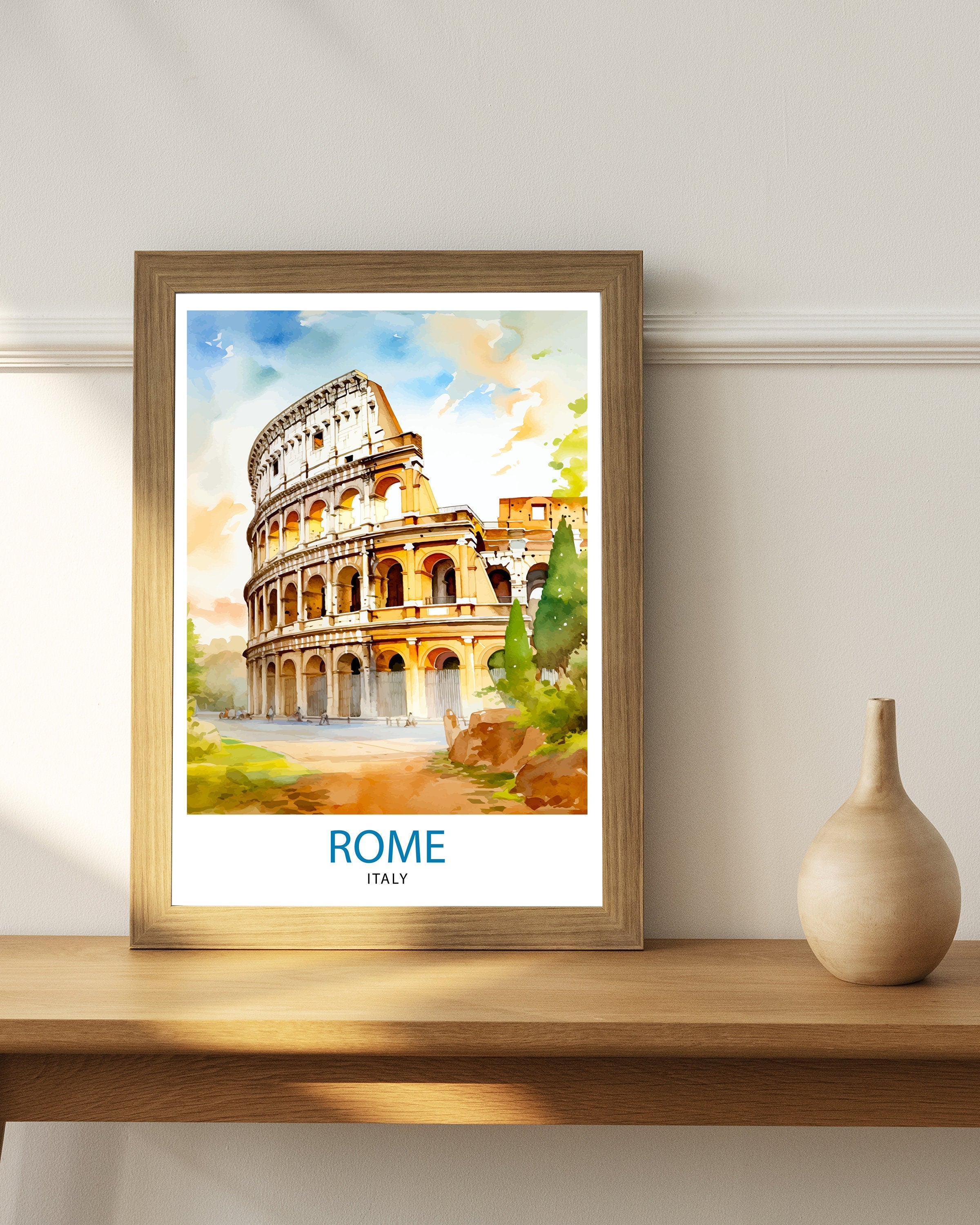 Rome Italy Travel Print Rome Wall Decor Rome Poster Italy Travel Prints Rome Art Print Rome Illustration Rome Wall Art Italy Print