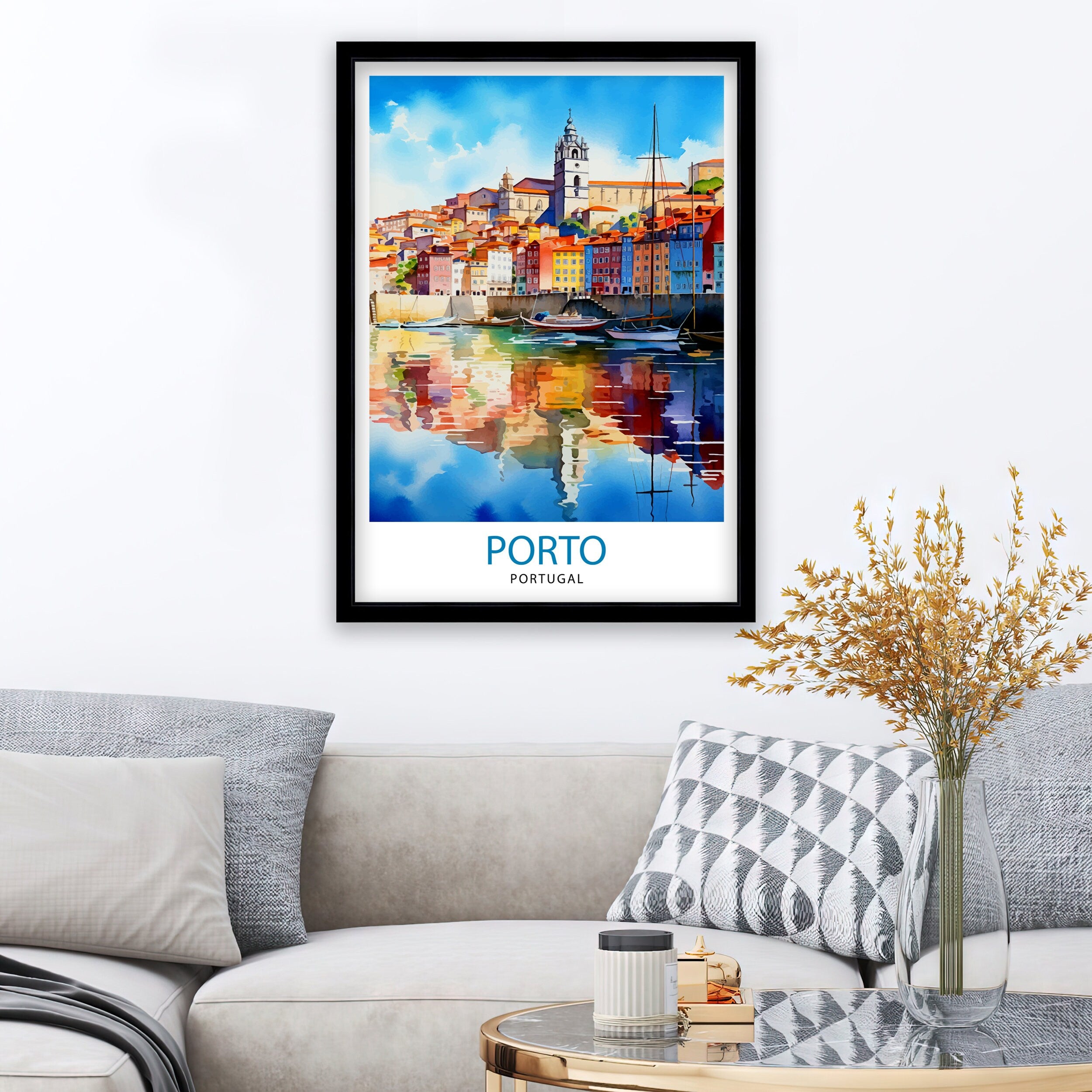 Porto Portugal Travel Poster, Art Print , Wall Art, Art Print