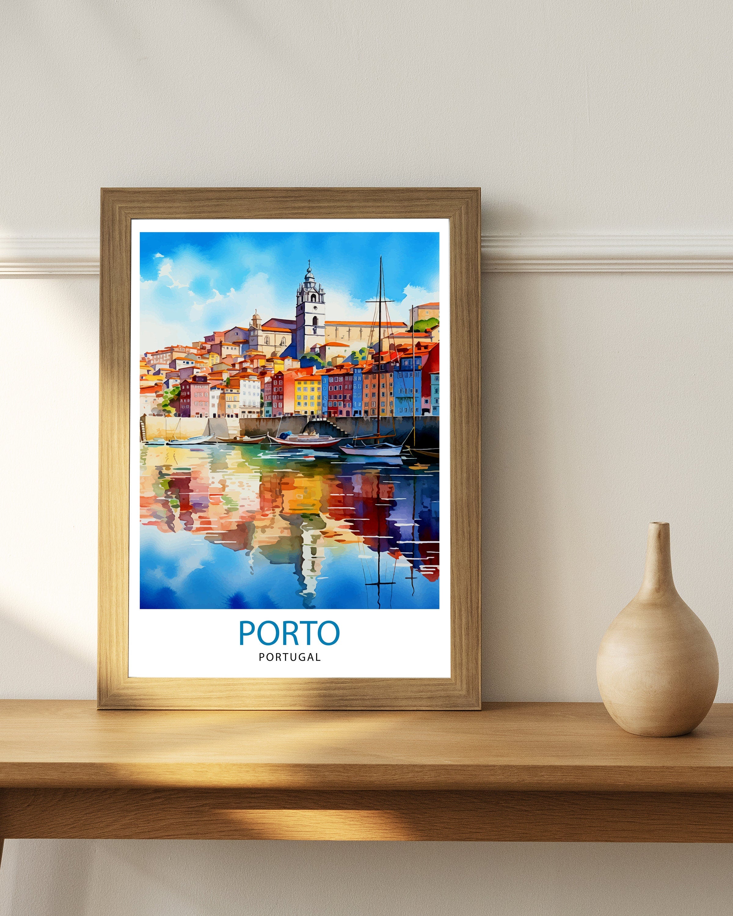 Porto Portugal Travel Poster, Art Print , Wall Art, Art Print
