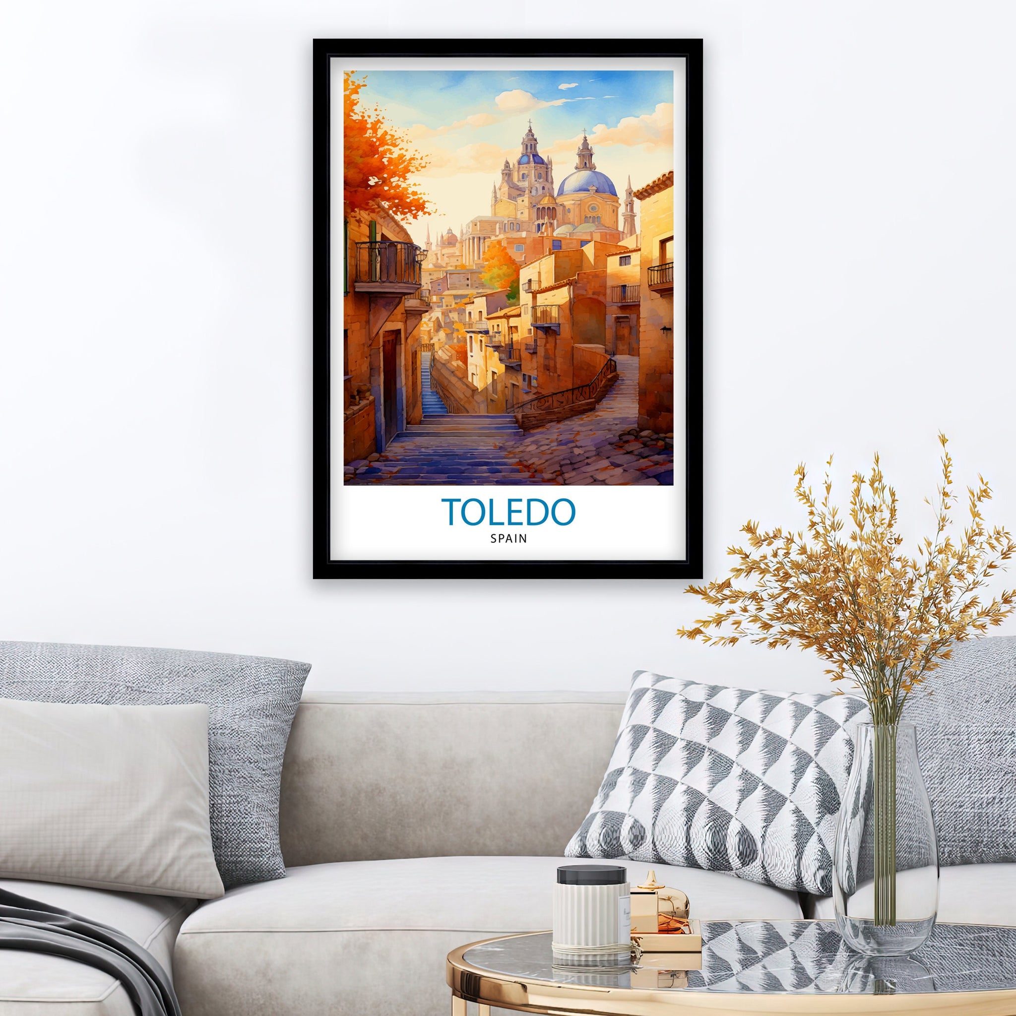 Toledo Spain Travel Print Toledo Wall Decor Toledo Poster Spain Travel Prints Toledo Art Print Toledo Illustration Toledo Wall Art