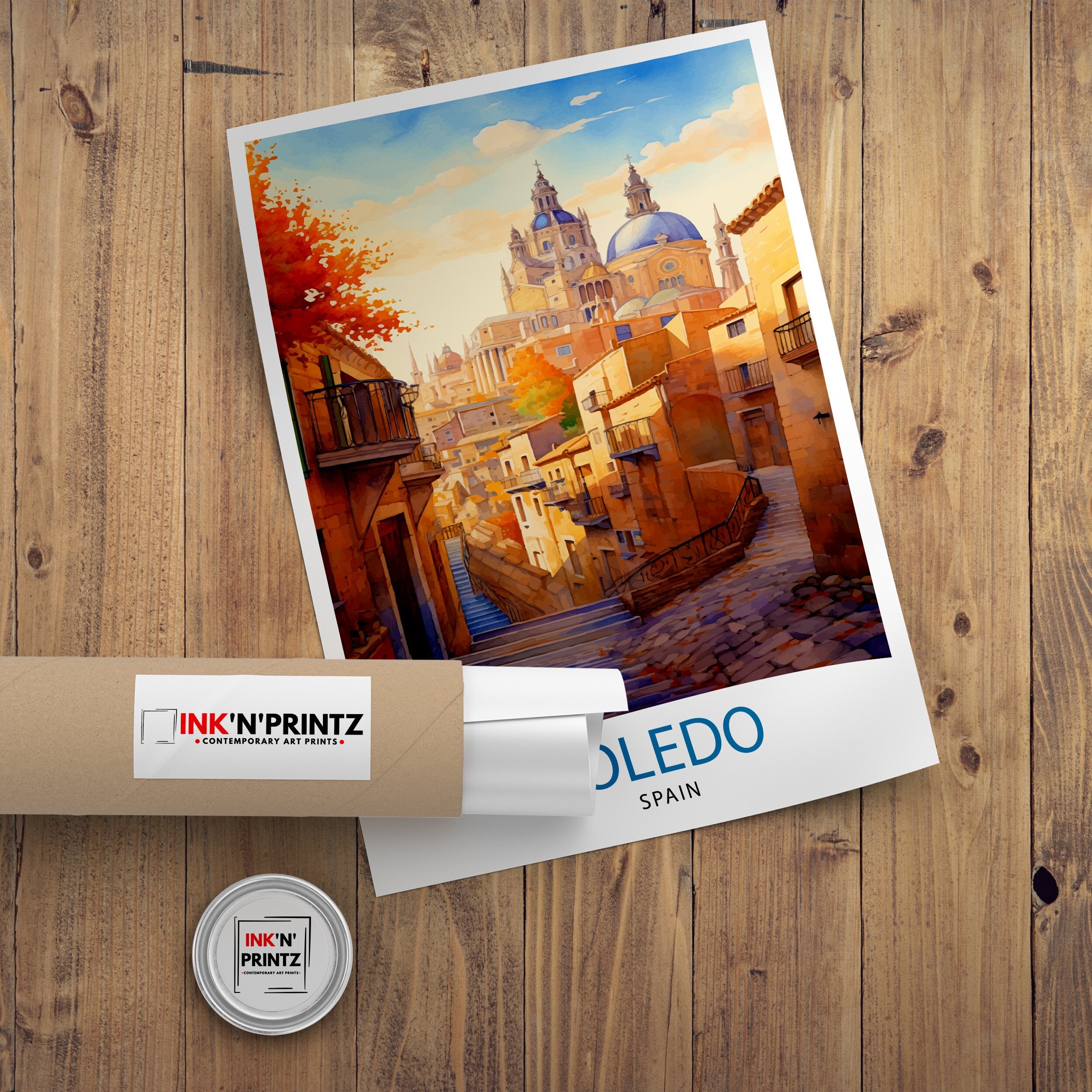 Toledo Spain Travel Print Toledo Wall Decor Toledo Poster Spain Travel Prints Toledo Art Print Toledo Illustration Toledo Wall Art