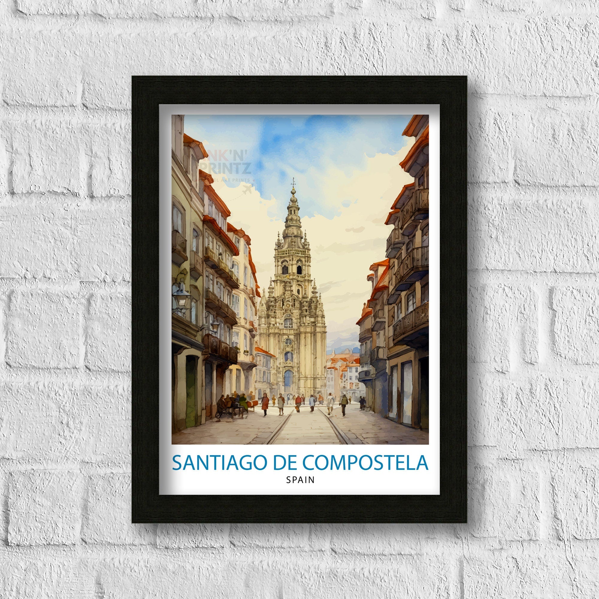 Santiago de Compostela Print Santiago Wall Decor Santiago Poster Santiago Art Print Santiago Wall Art Gift for Santiago Travel Santiago Home