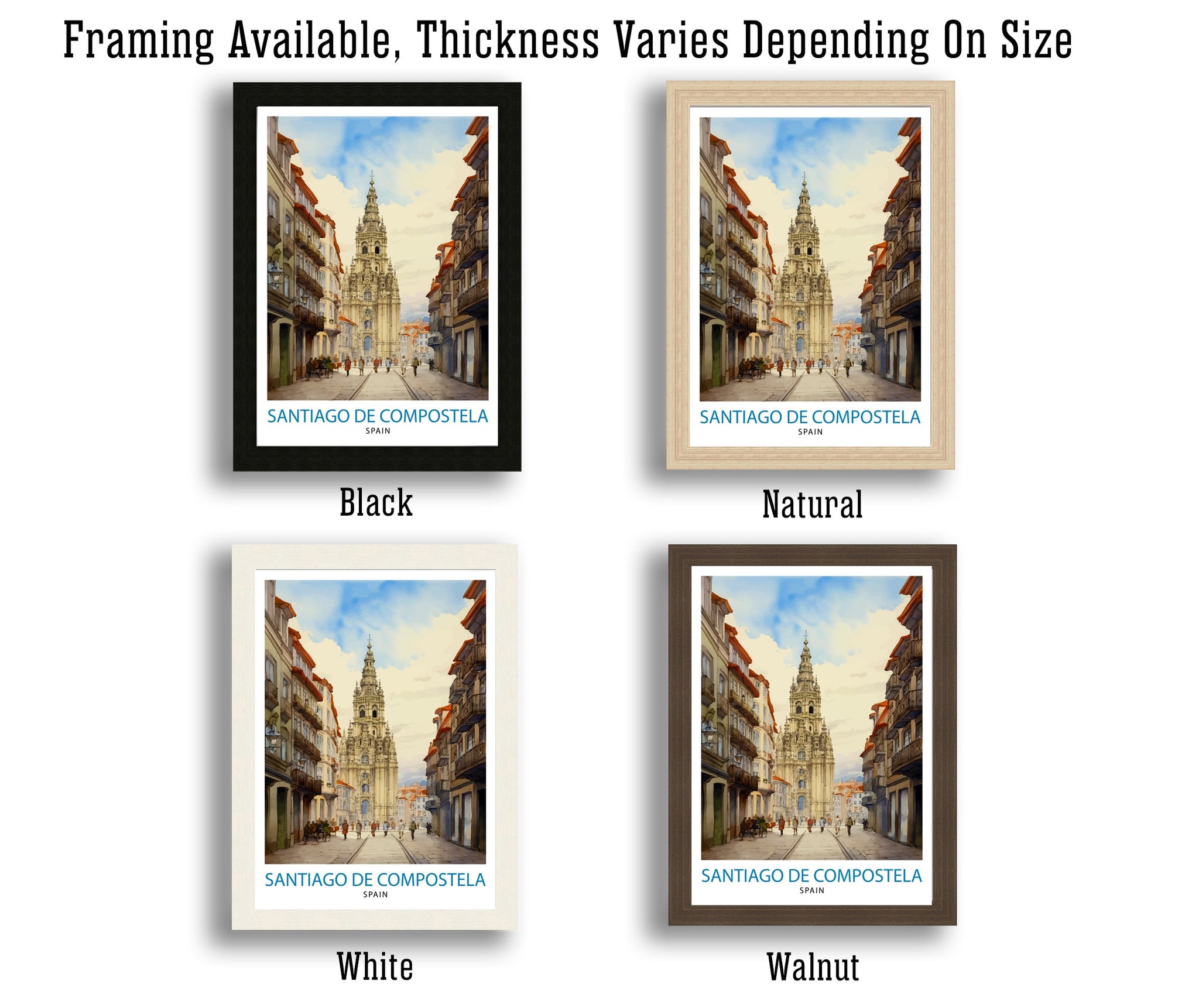 Santiago de Compostela Print Santiago Wall Decor Santiago Poster Santiago Art Print Santiago Wall Art Gift for Santiago Travel Santiago Home