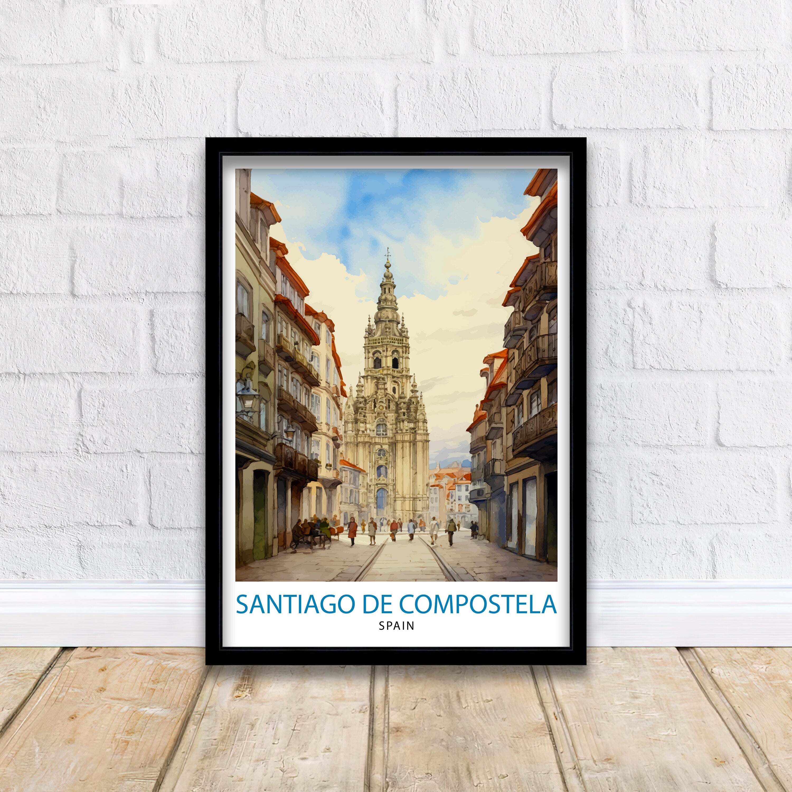Santiago de Compostela Print Santiago Wall Decor Santiago Poster Santiago Art Print Santiago Wall Art Gift for Santiago Travel Santiago Home