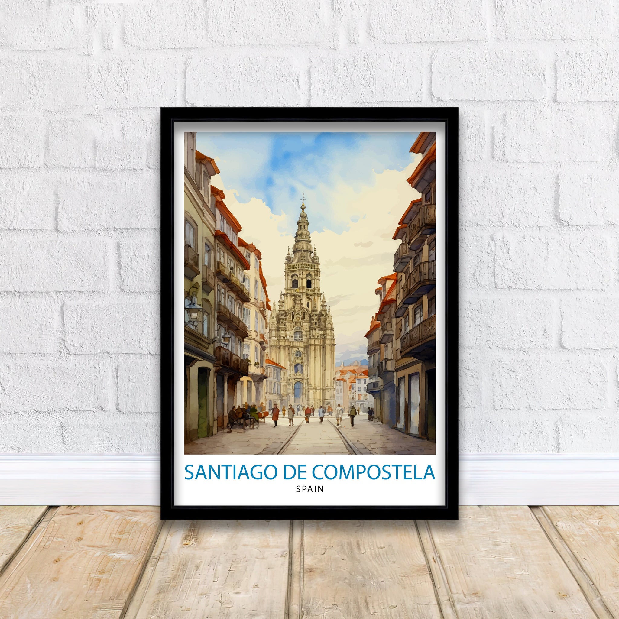 Santiago de Compostela Print Santiago Wall Decor Santiago Poster Santiago Art Print Santiago Wall Art Gift for Santiago Travel Santiago Home