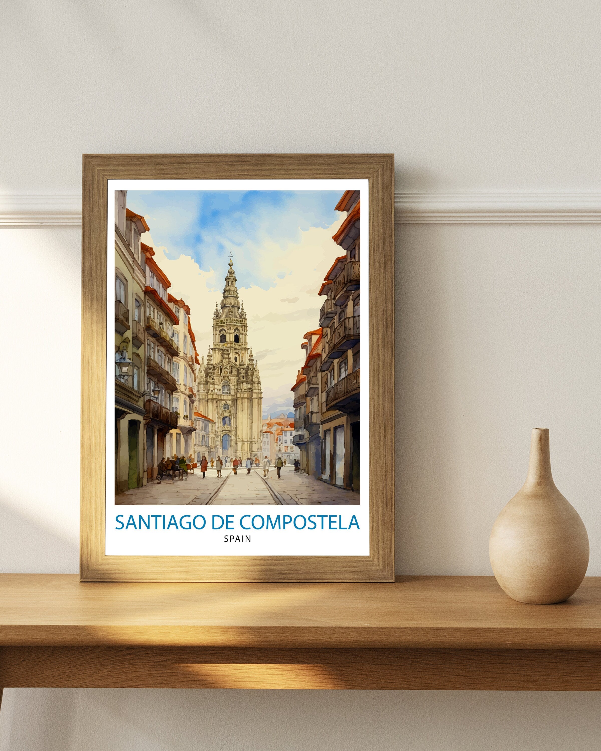 Santiago de Compostela Print Santiago Wall Decor Santiago Poster Santiago Art Print Santiago Wall Art Gift for Santiago Travel Santiago Home