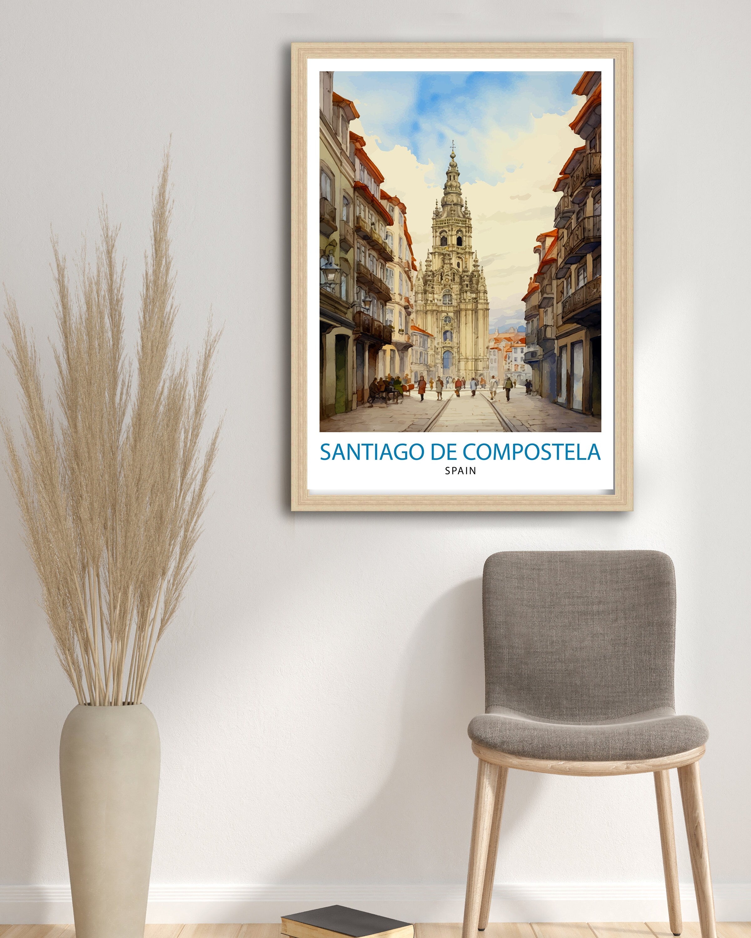 Santiago de Compostela Print Santiago Wall Decor Santiago Poster Santiago Art Print Santiago Wall Art Gift for Santiago Travel Santiago Home