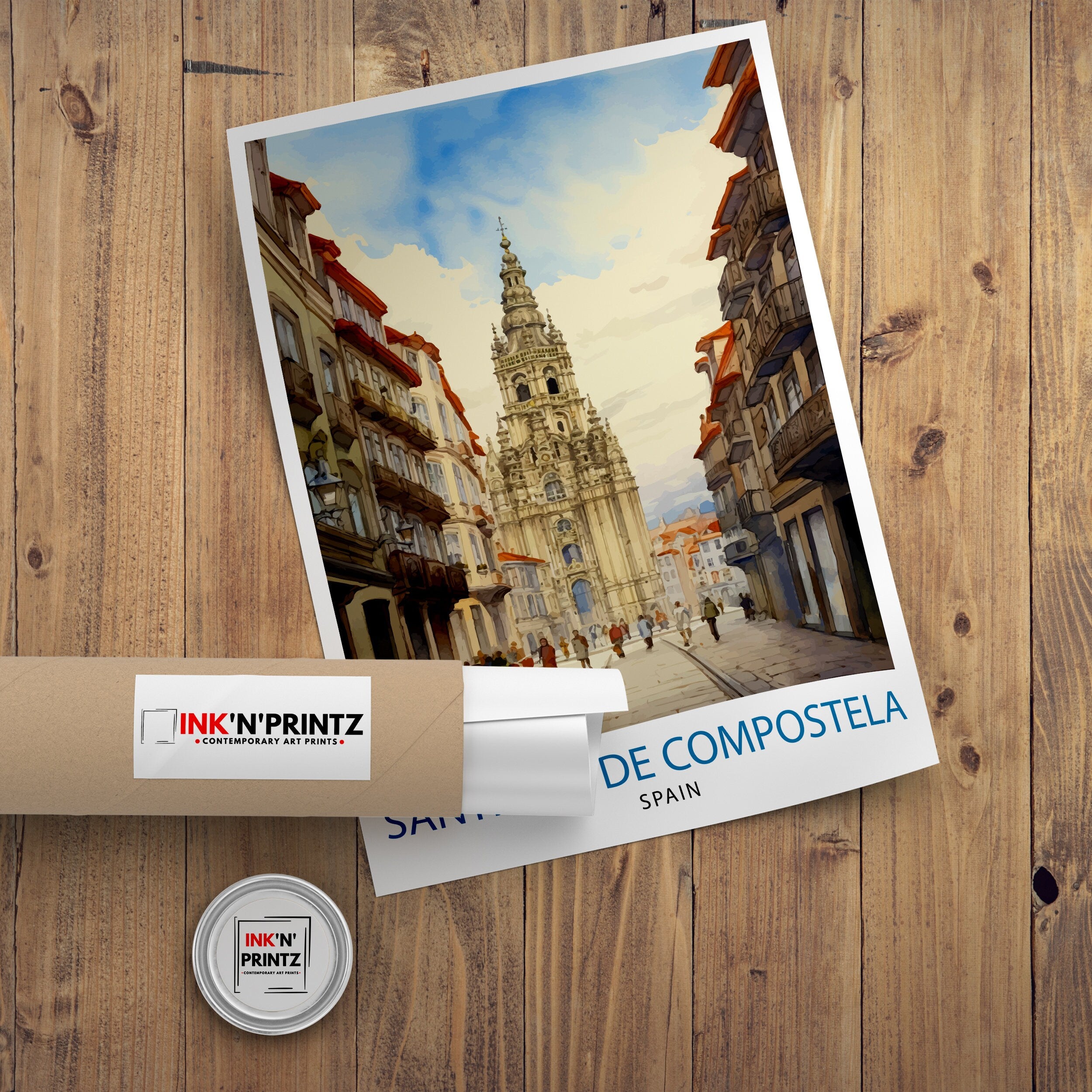 Santiago de Compostela Print Santiago Wall Decor Santiago Poster Santiago Art Print Santiago Wall Art Gift for Santiago Travel Santiago Home