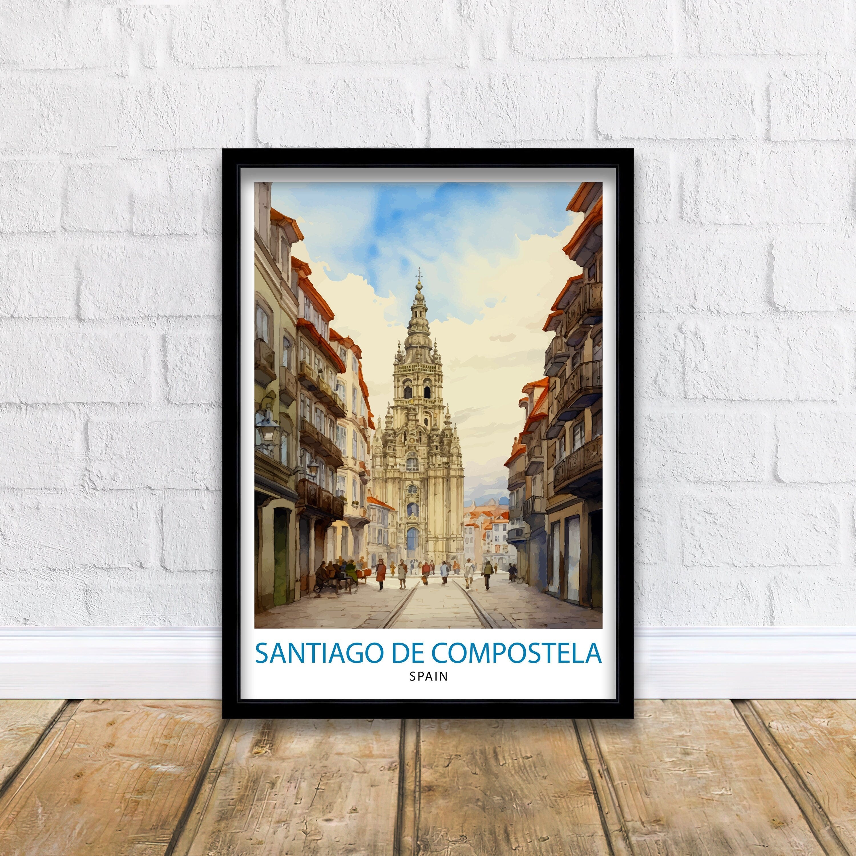 Santiago de Compostela Print Santiago Wall Decor Santiago Poster Santiago Art Print Santiago Wall Art Gift for Santiago Travel Santiago Home