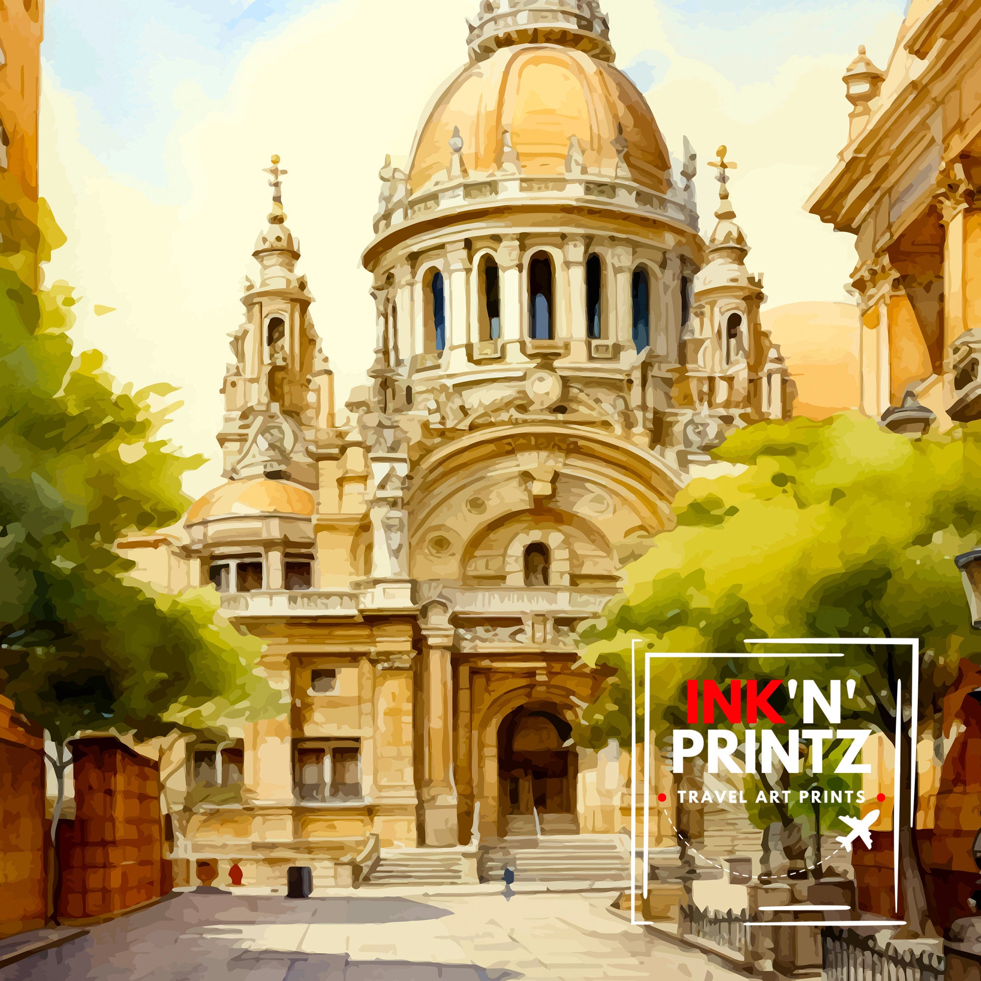 Valencia Travel Print Valencia Wall Decor Valencia Home Living Decor Valencia Spain City Print Capital City Valencia Illustration