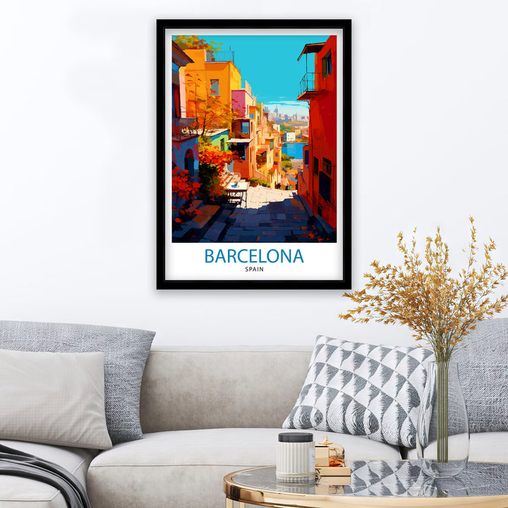 Barcelona Spain Travel Poster Barcelona