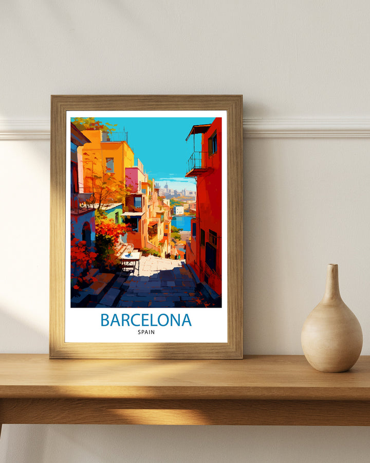 Barcelona Spain Travel Poster Barcelona