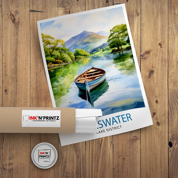 Ullswater Lake District Travel Poster Lake District