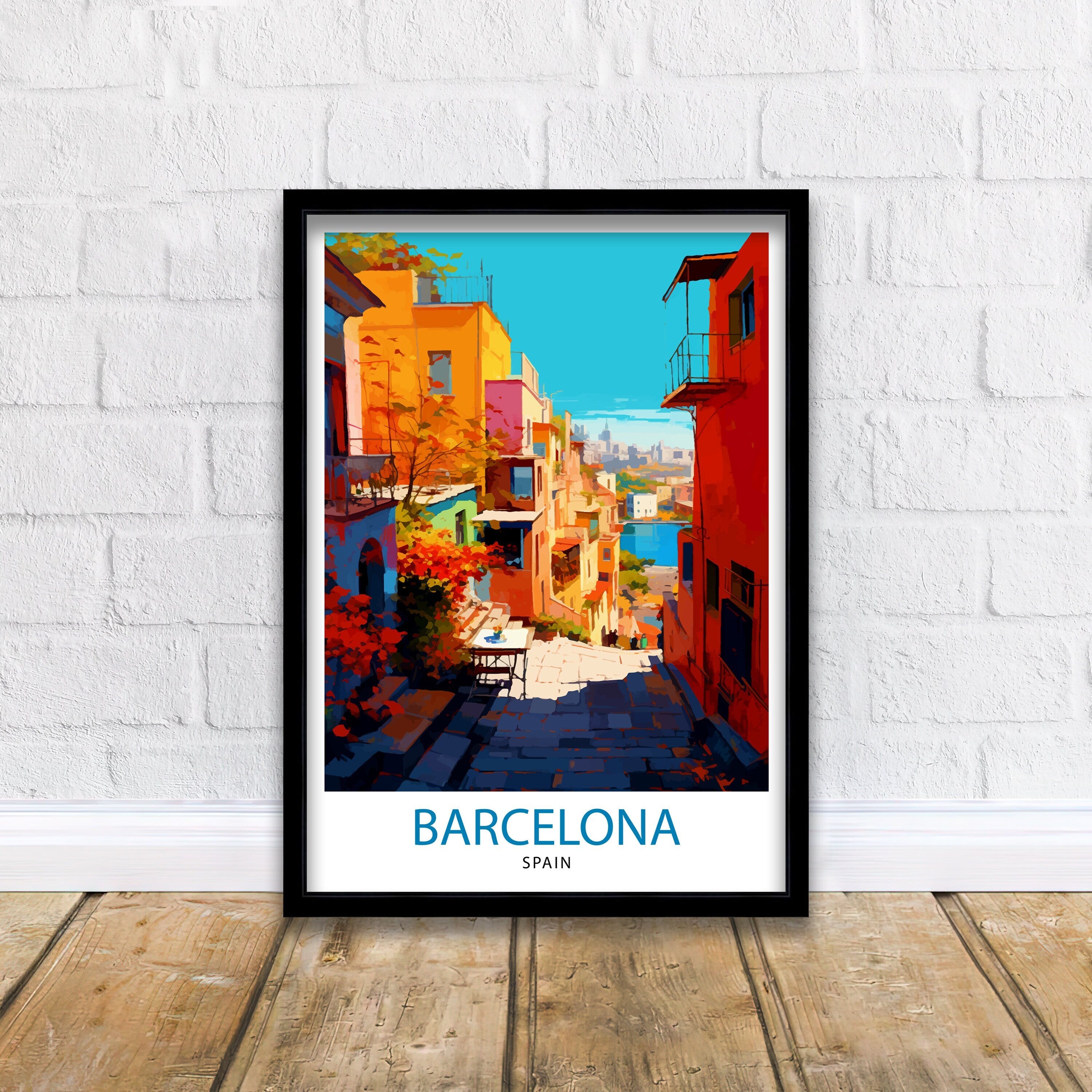 Barcelona Spain Travel Print Barcelona Wall Decor Barcelona Poster Spain Travel Prints Barcelona Art Print Barcelona