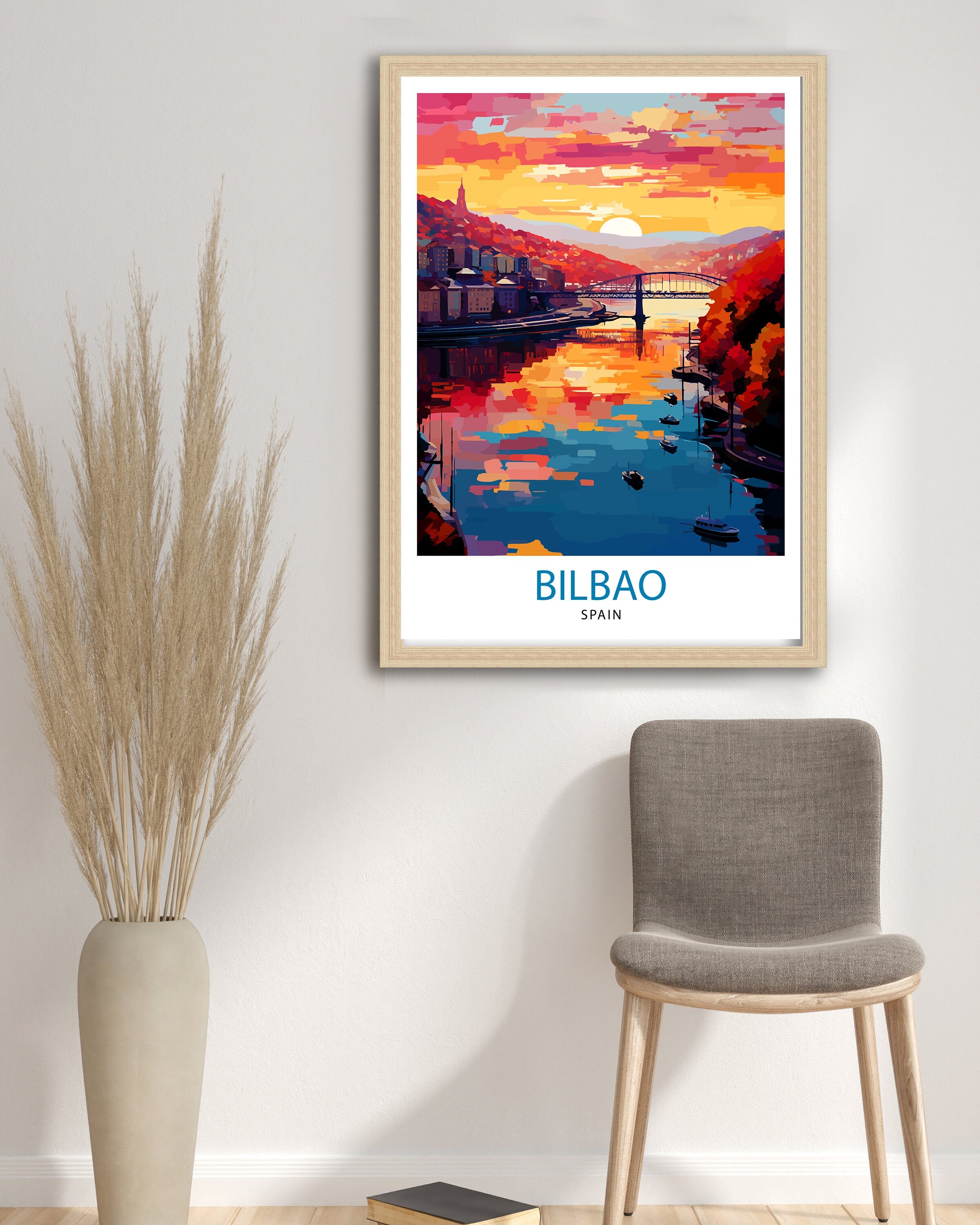 Bilbao Spain Travel Print Bilbao Wall Decor Bilbao Home Living Decor Bilbao Illustration Travel Poster Gift For Bilbao Spain Home Decor