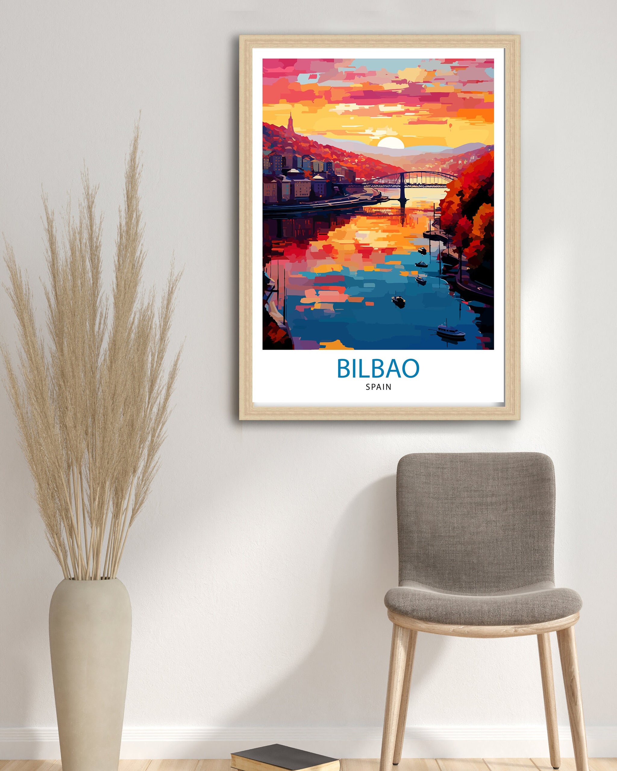Bilbao Spain Travel Print Bilbao Wall Decor Bilbao Home Living Decor Bilbao Illustration Travel Poster Gift For Bilbao Spain Home Decor