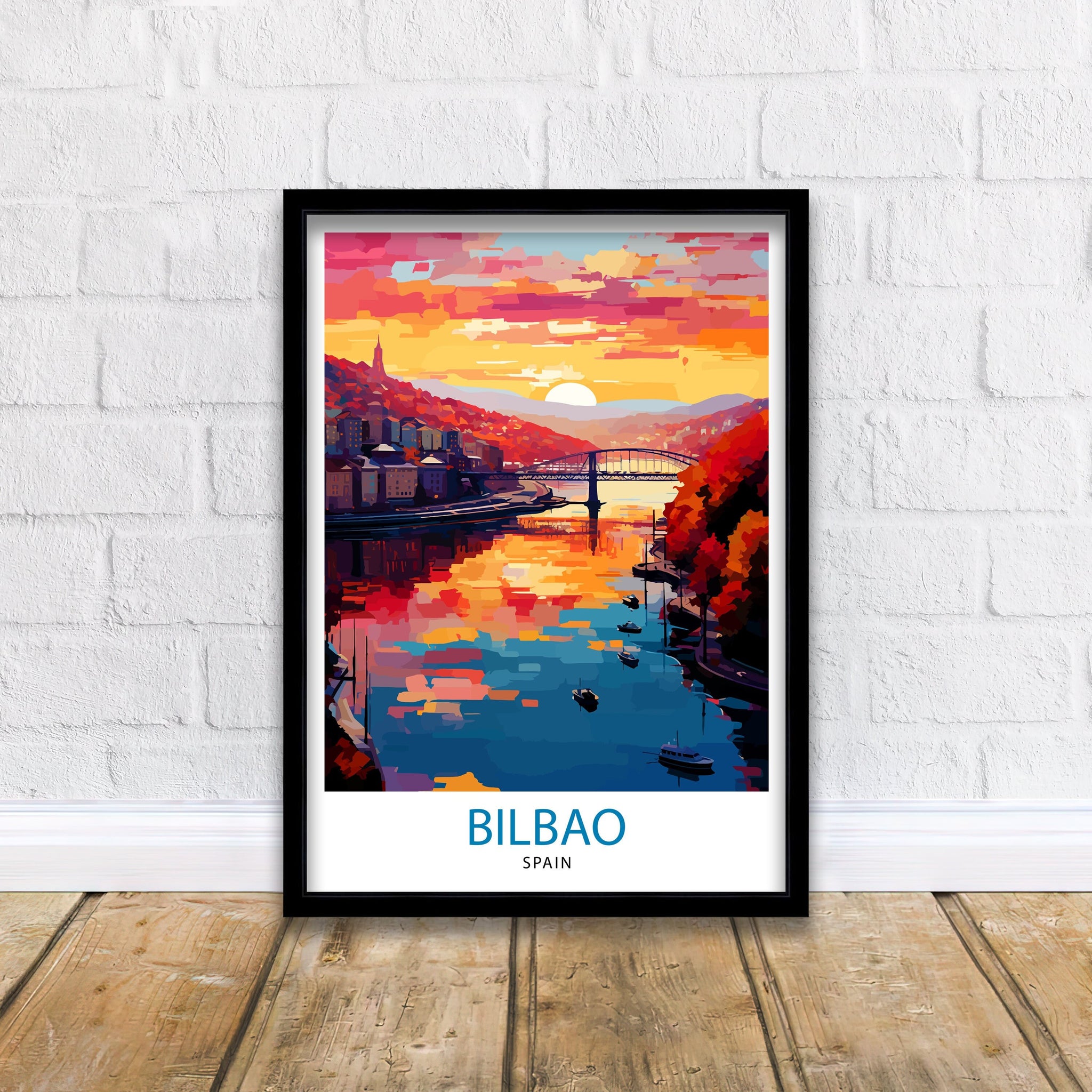 Bilbao Spain Travel Print Bilbao Wall Decor Bilbao Home Living Decor Bilbao Illustration Travel Poster Gift For Bilbao Spain Home Decor